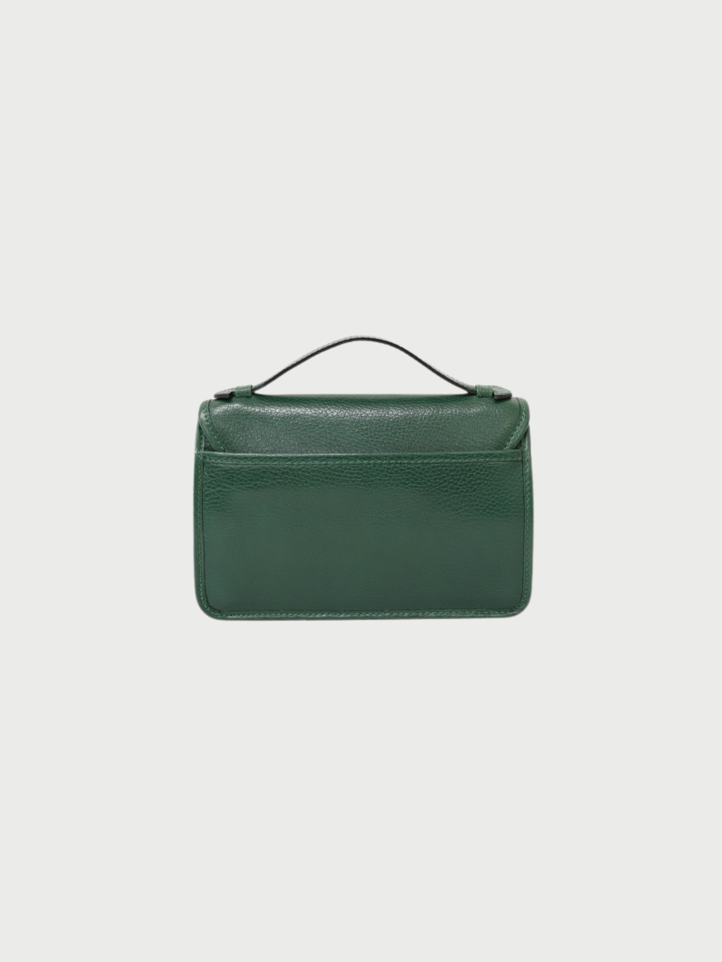 Celine 2000s Green Leather Gancini Hardware 2Way Bag