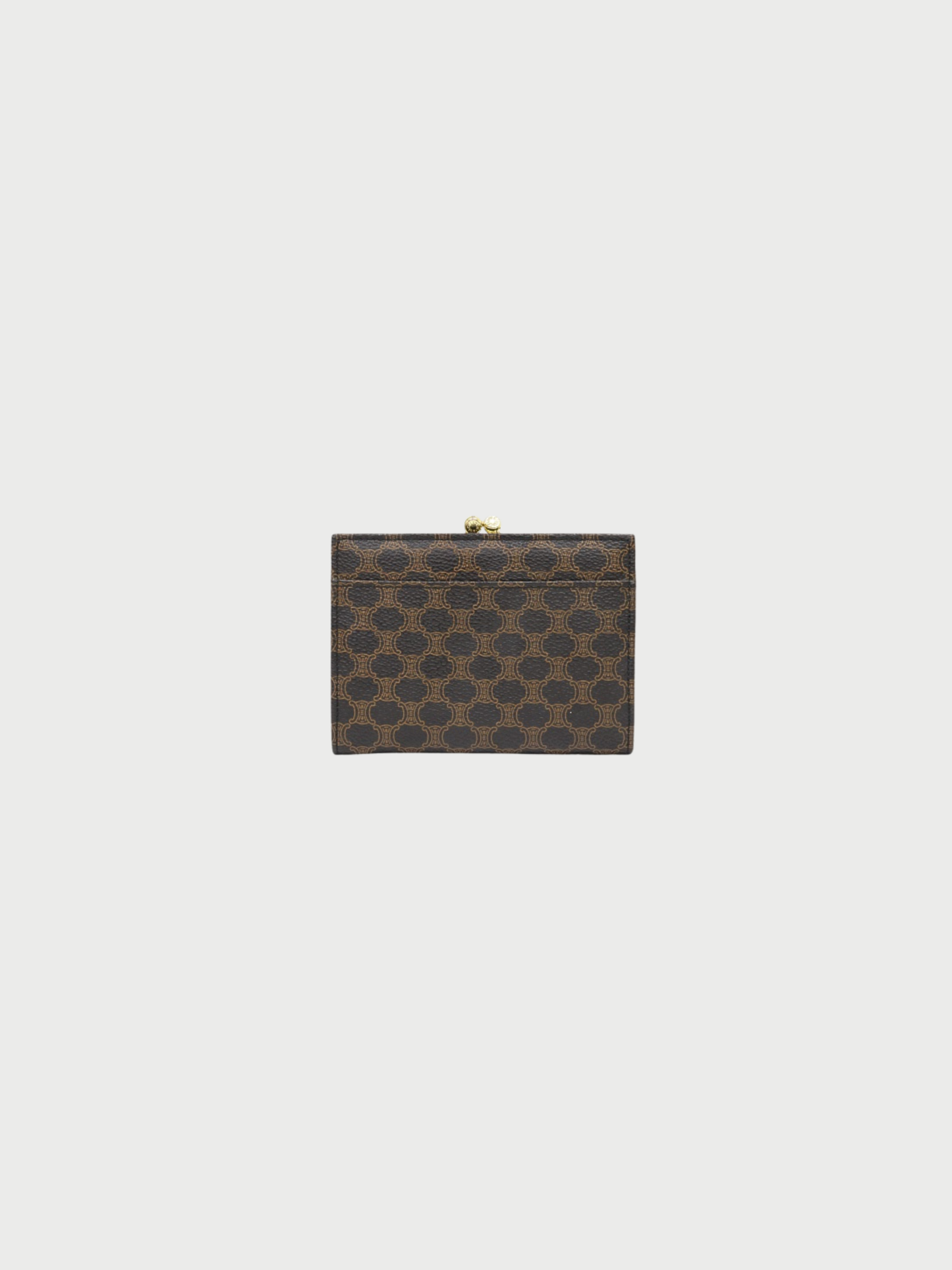 Celine 2000s Brown Macadam Canvas Leather Coin Case