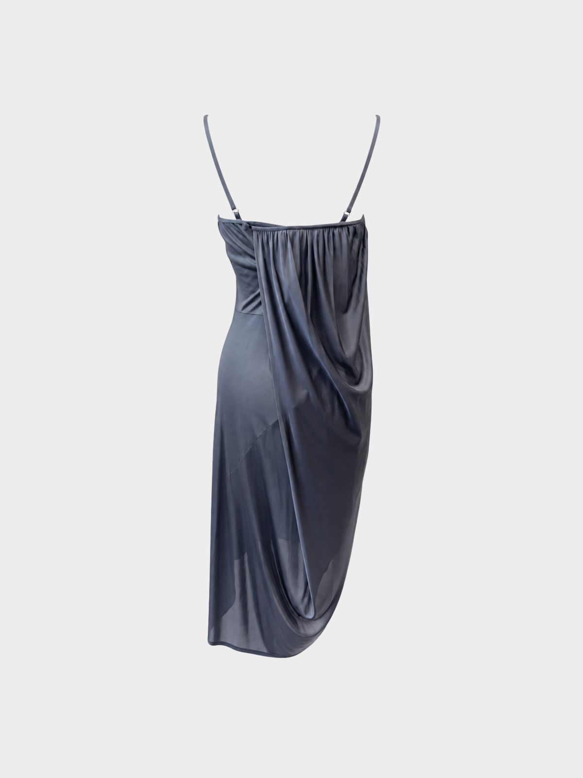 Christian Dior 2007 Grey Draped Liquid Stretch Dress