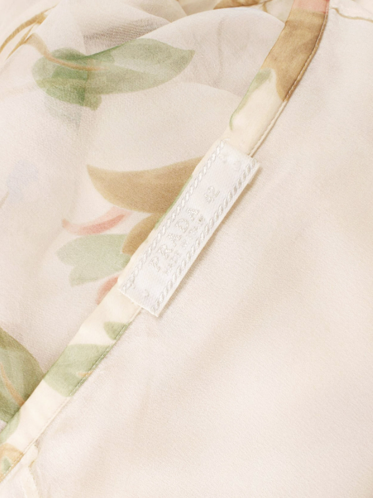 Prada Late 1990s Off-white and Multicolored Floral Print Skirt