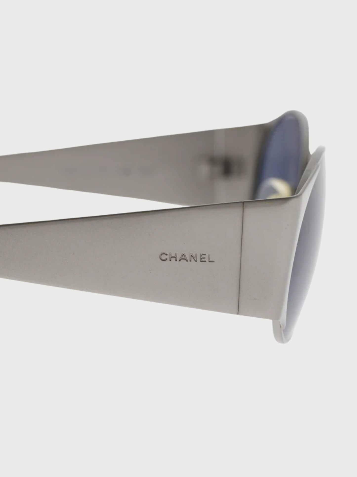 Chanel 2000s Side Logo Plastic Metal Sunglasses