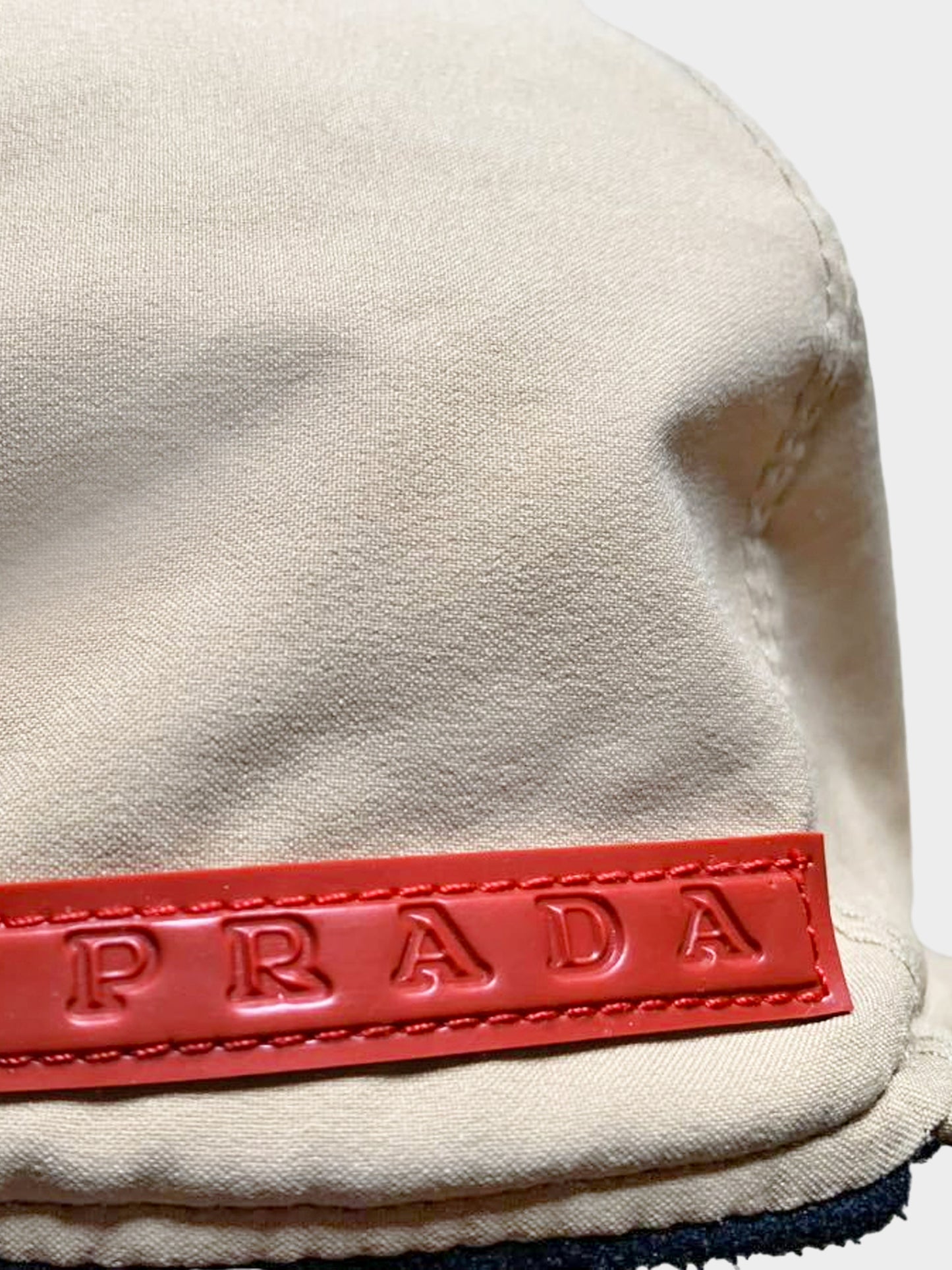 Prada 2000s Rare Beige Nylon Baseball Cap with Earmuffs