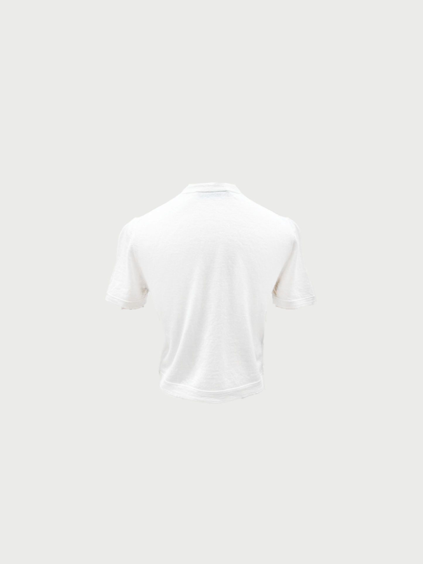 Prada 2020s White Cream Cashmere Intarsia Knit T-Shirt