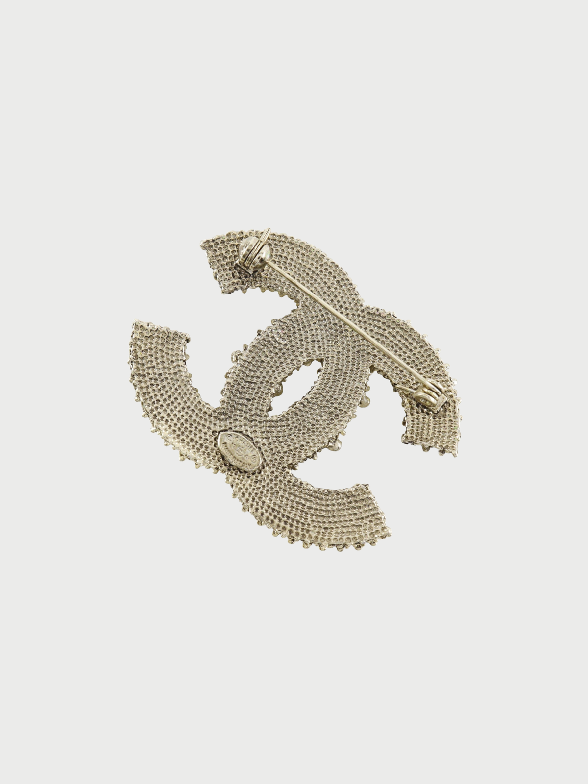 Chanel Fall 2013 Silver Coco Mark Pearl Brooch