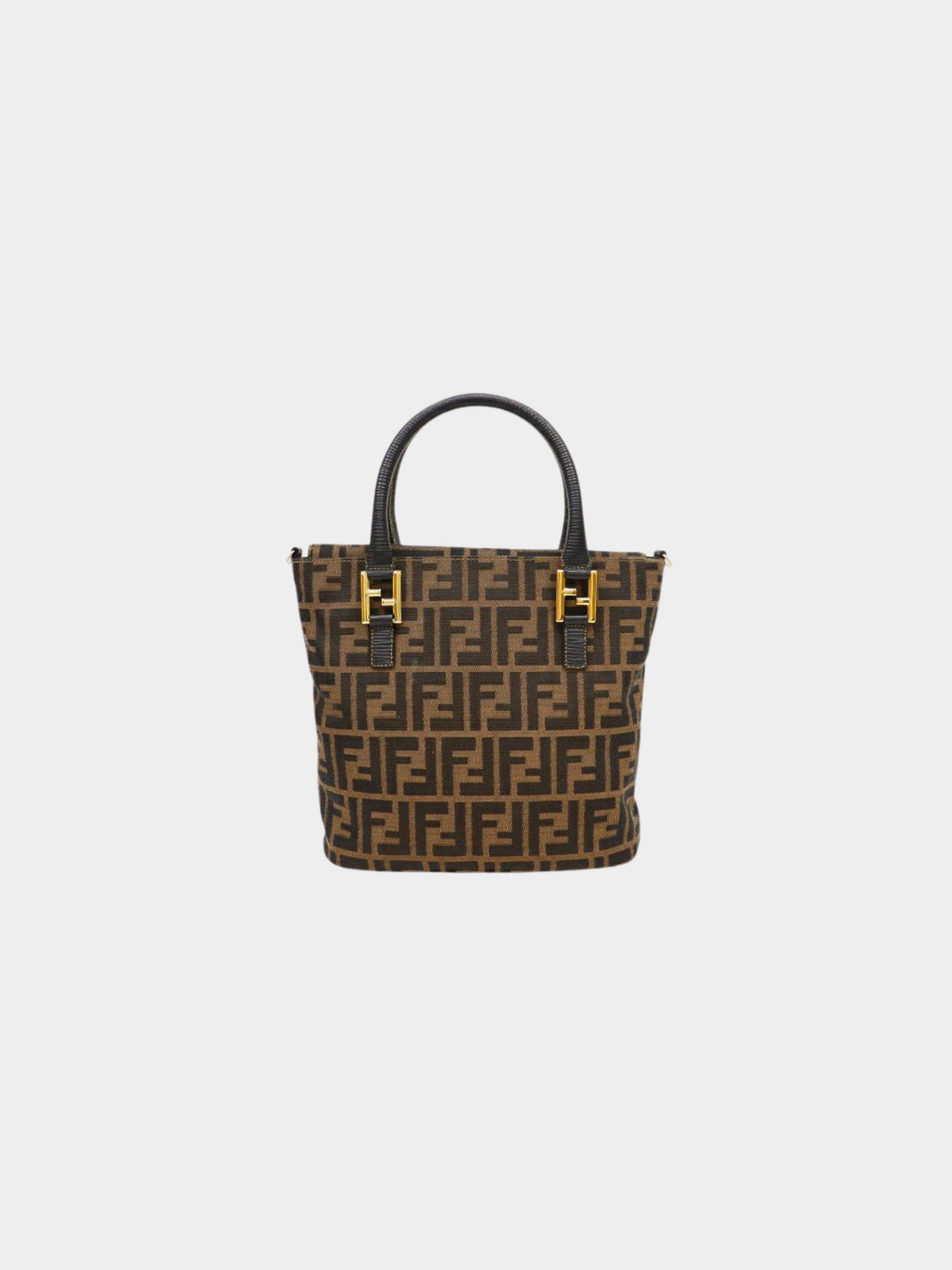 Fendi 1990s Brown Zucca Canvas and Leather 2-Way Bag
