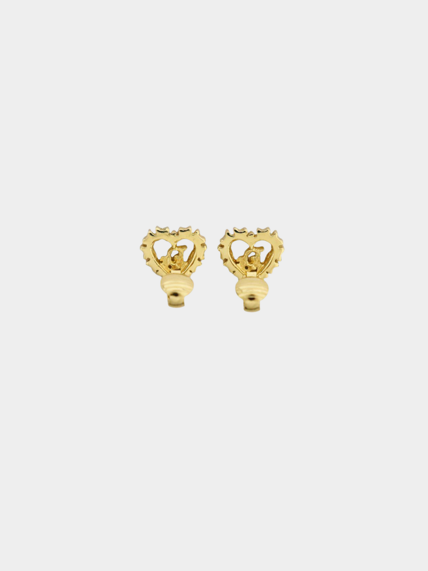 Christian Dior 2000s Gold Logo Rhinestone Earrings