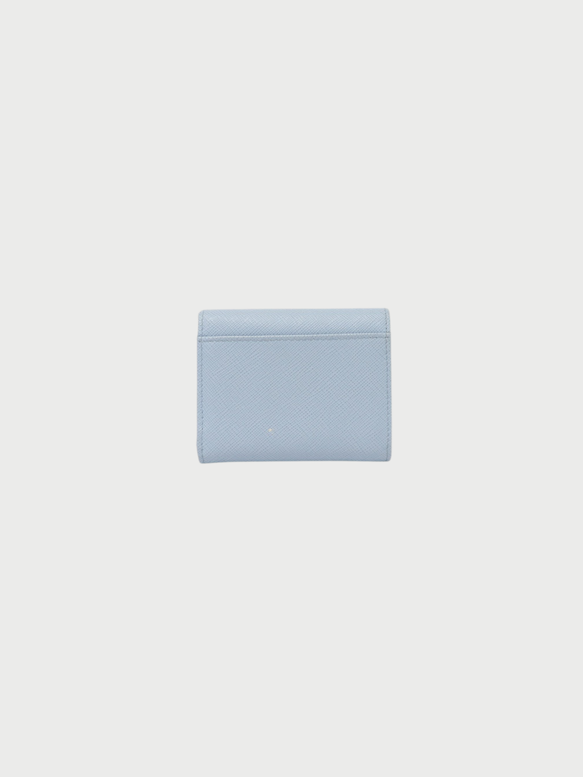 Prada 2020s Light Blue Saffiano Leather Triangle Logo Wallet