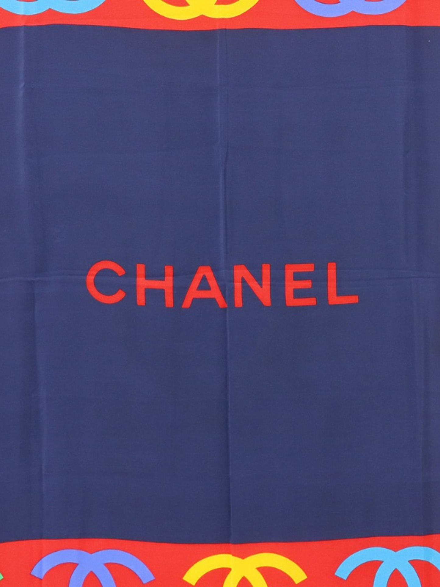 Chanel 2000s Multicolor Silk COCO Scarf