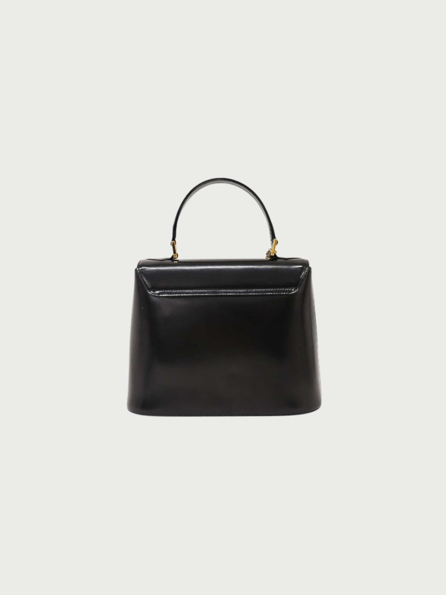 Yves Saint Laurent 1990s Black Leather Logo Hardware Handbag