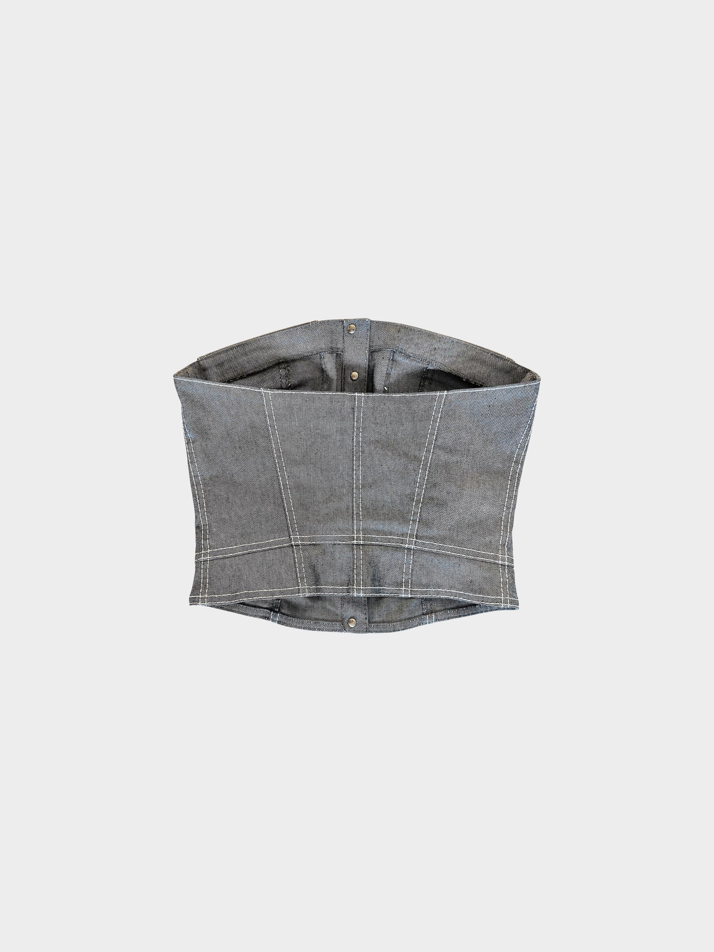 Thierry Mugler 2000s Grey Flap Pockets Bustier Tube Top