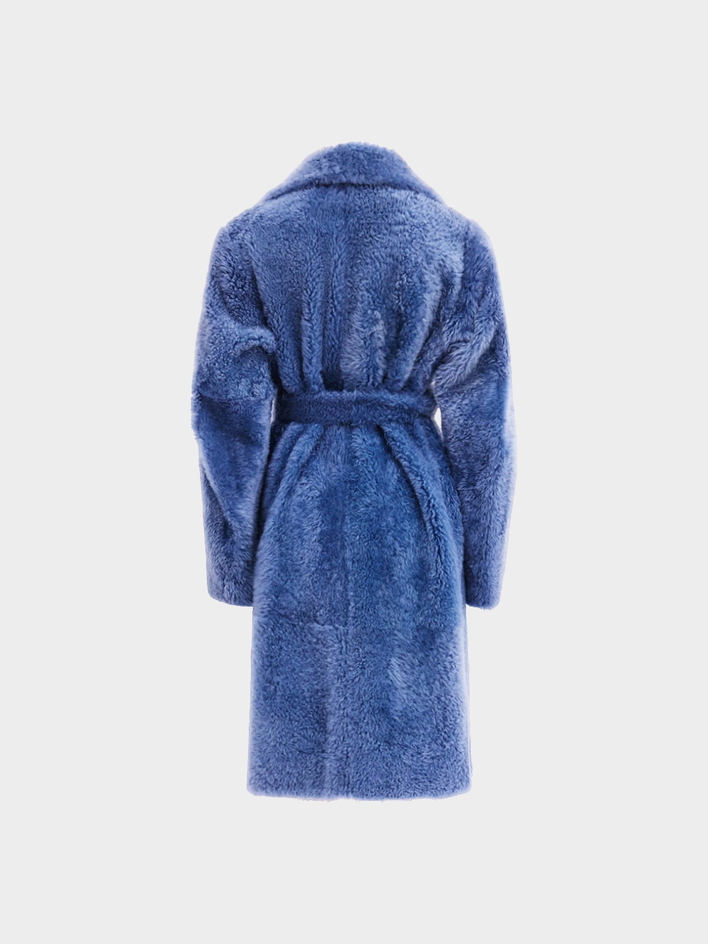 Celine by Phoebe Philo Late 2010s Blue Shearling Fur Coat