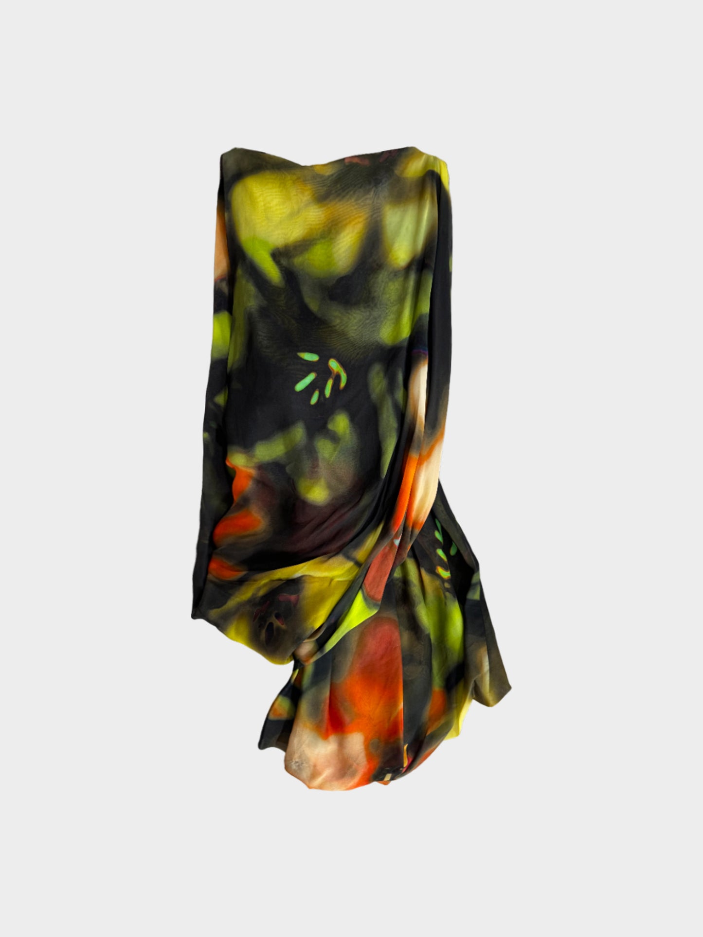 Plein Sud 2000s Multicolor Gradient Abstract Print Silk Dress