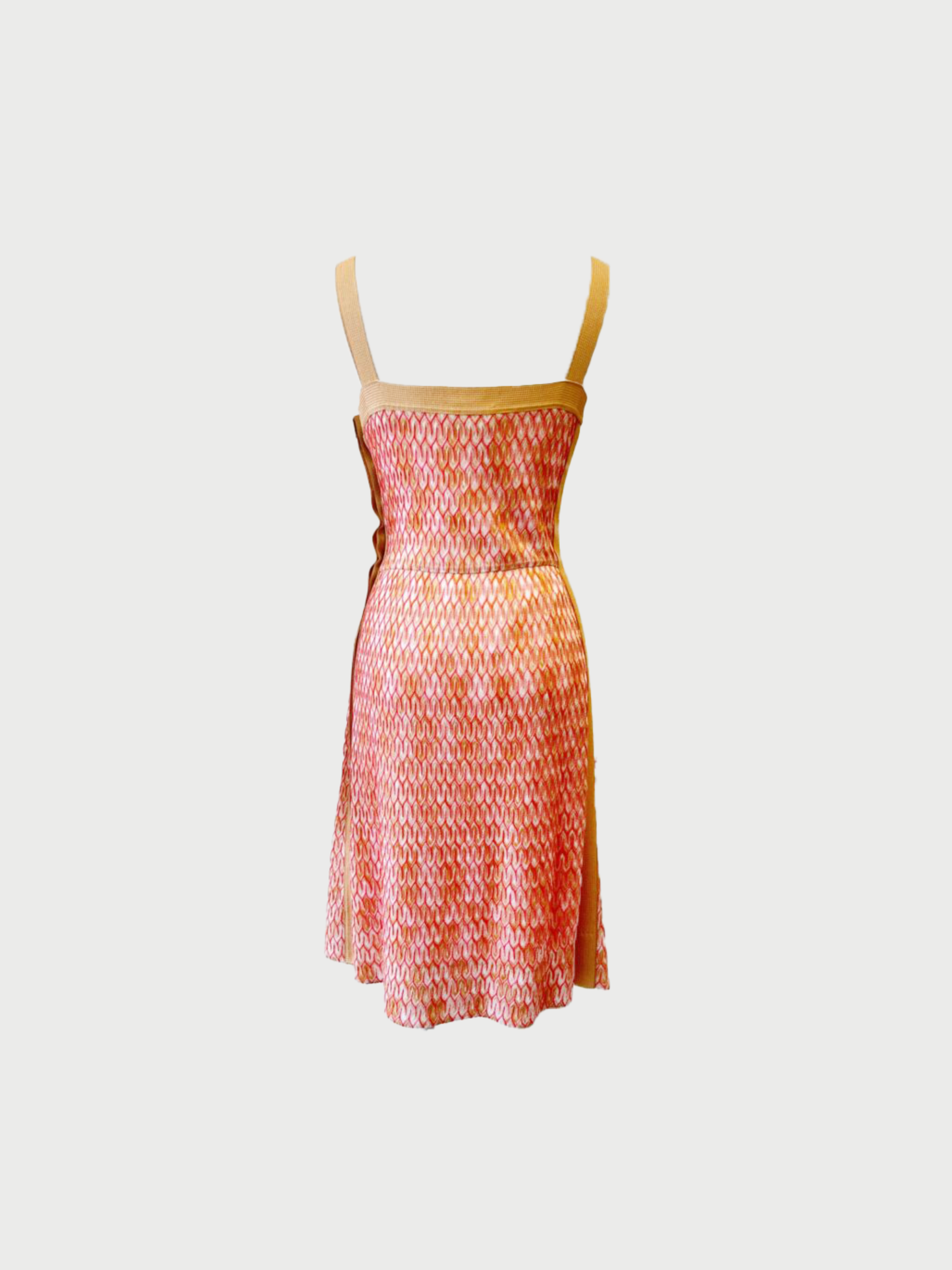 Missoni 2010s Orange Pink Tan Knit Cocktail Dress