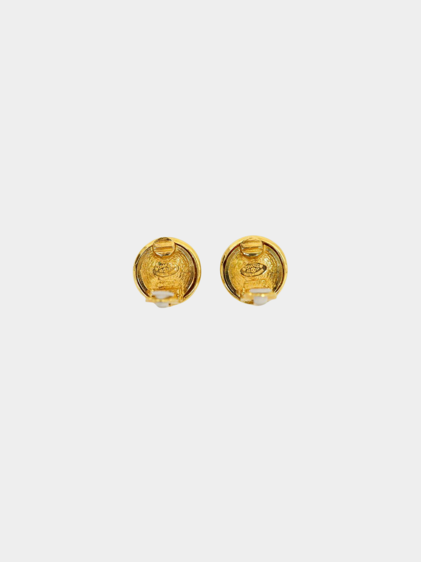 Chanel 1990s Gold Coco Round Earrings