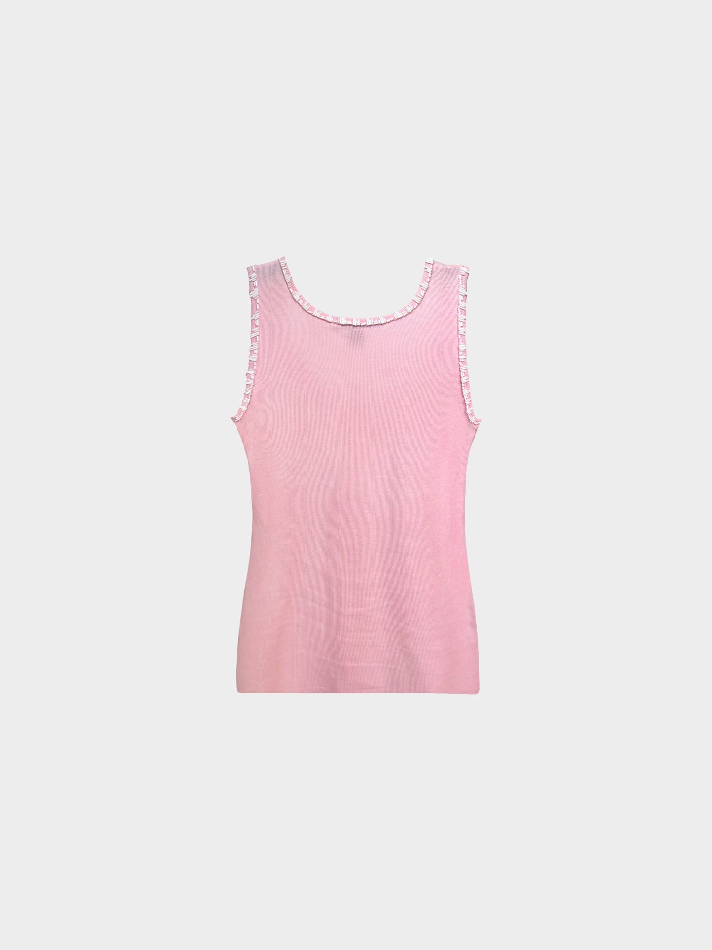 Louis Vuitton 2000s Pink Beaded Logo Tank Top