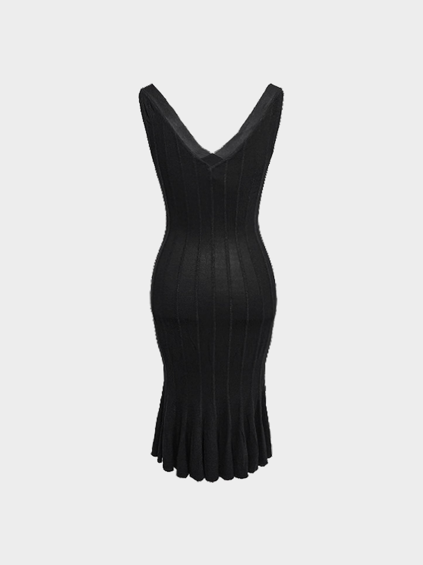 Blumarine 2000s Black Fitted Mermaid Style Sleveless Dress