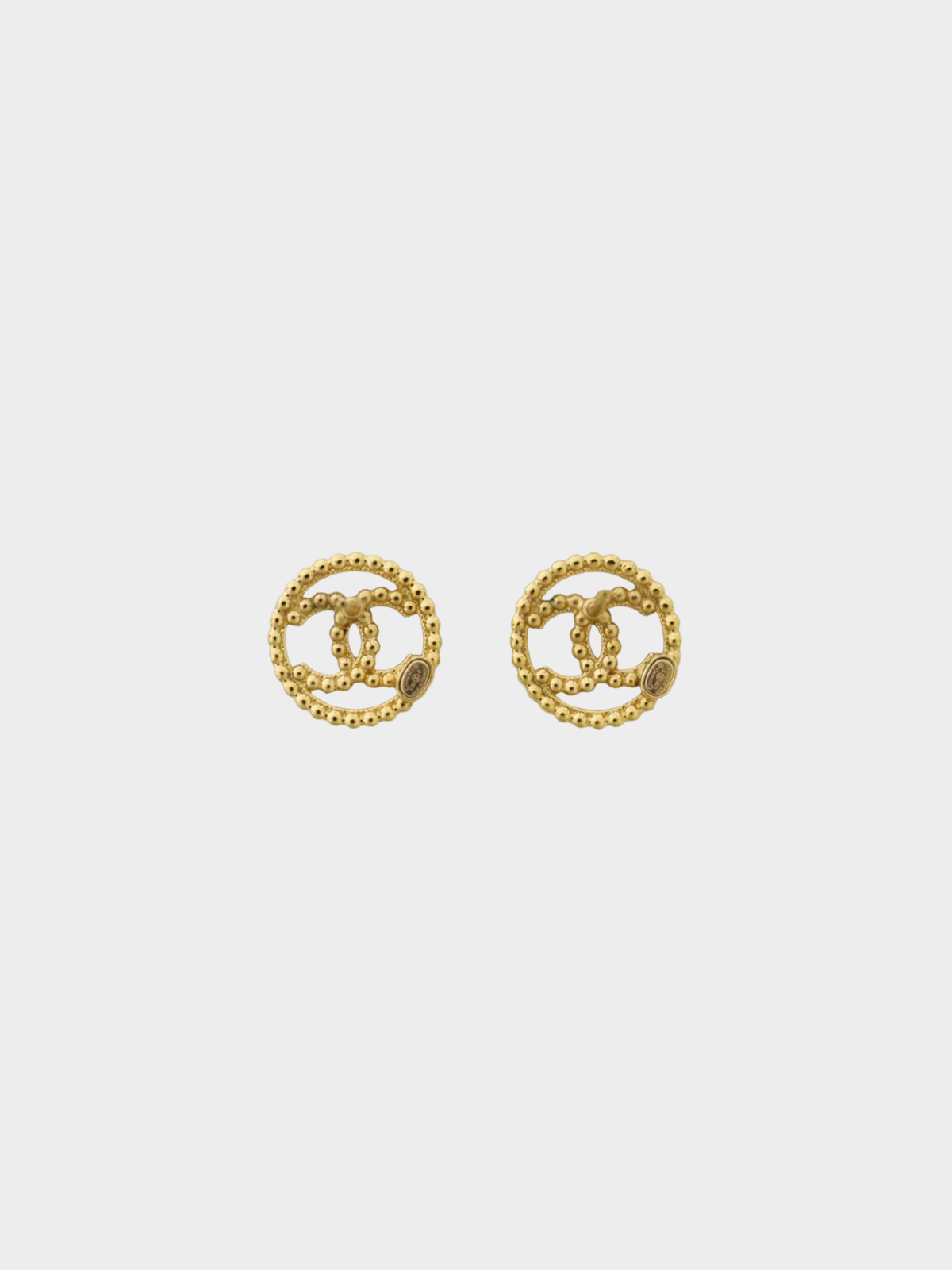 Chanel 2022 Gold Coco Round Earrings
