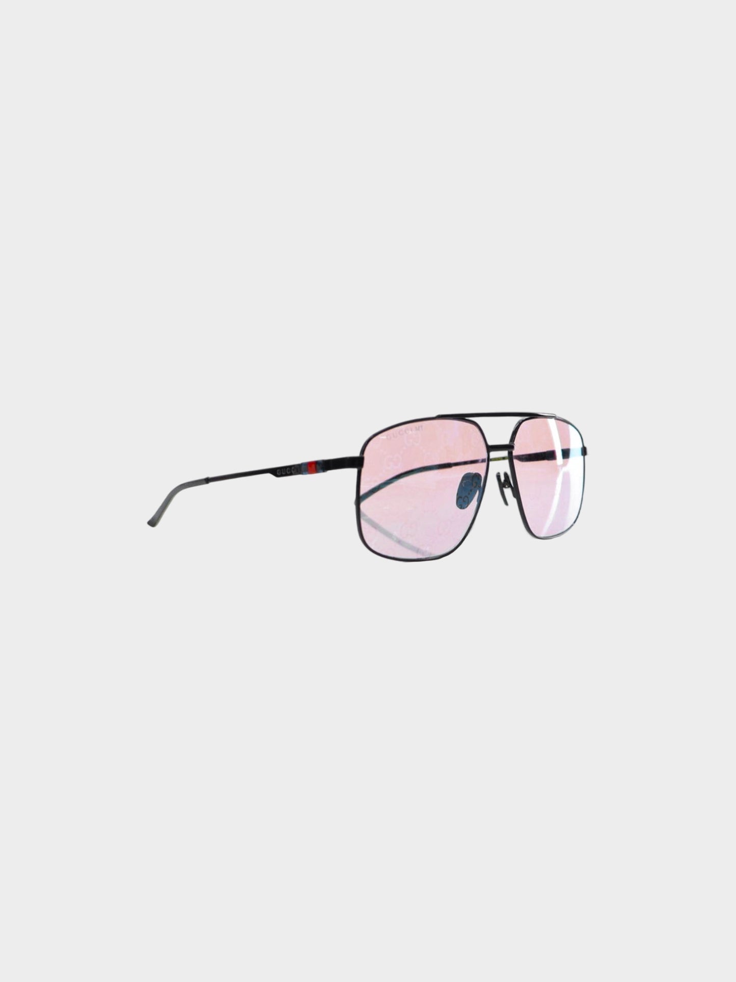 Gucci 2024 Black Metal Navigator Frame Sunglasses