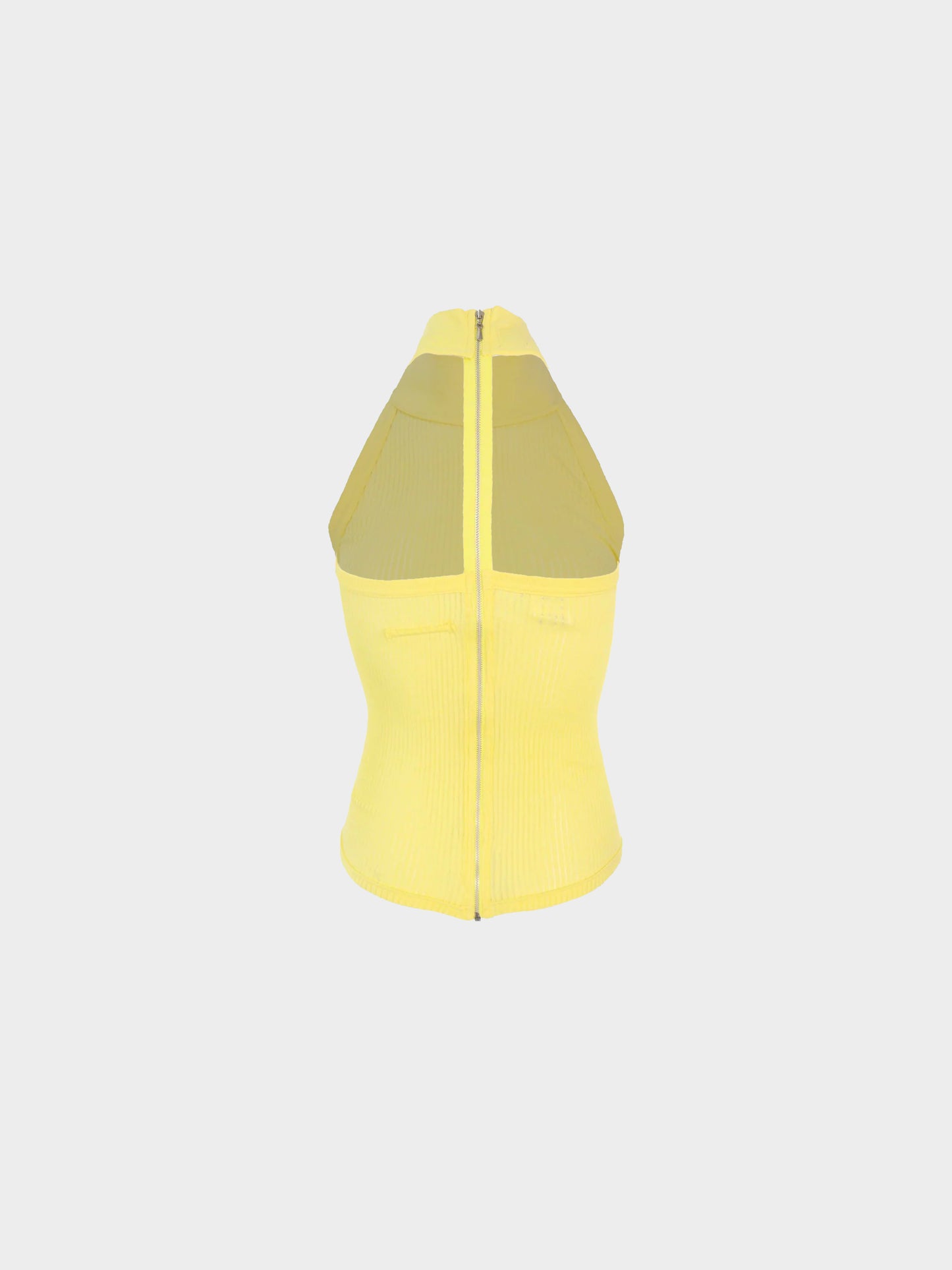 Jean Paul Gaultier 2000s Yellow Knitted Cotton Halter Neck Top
