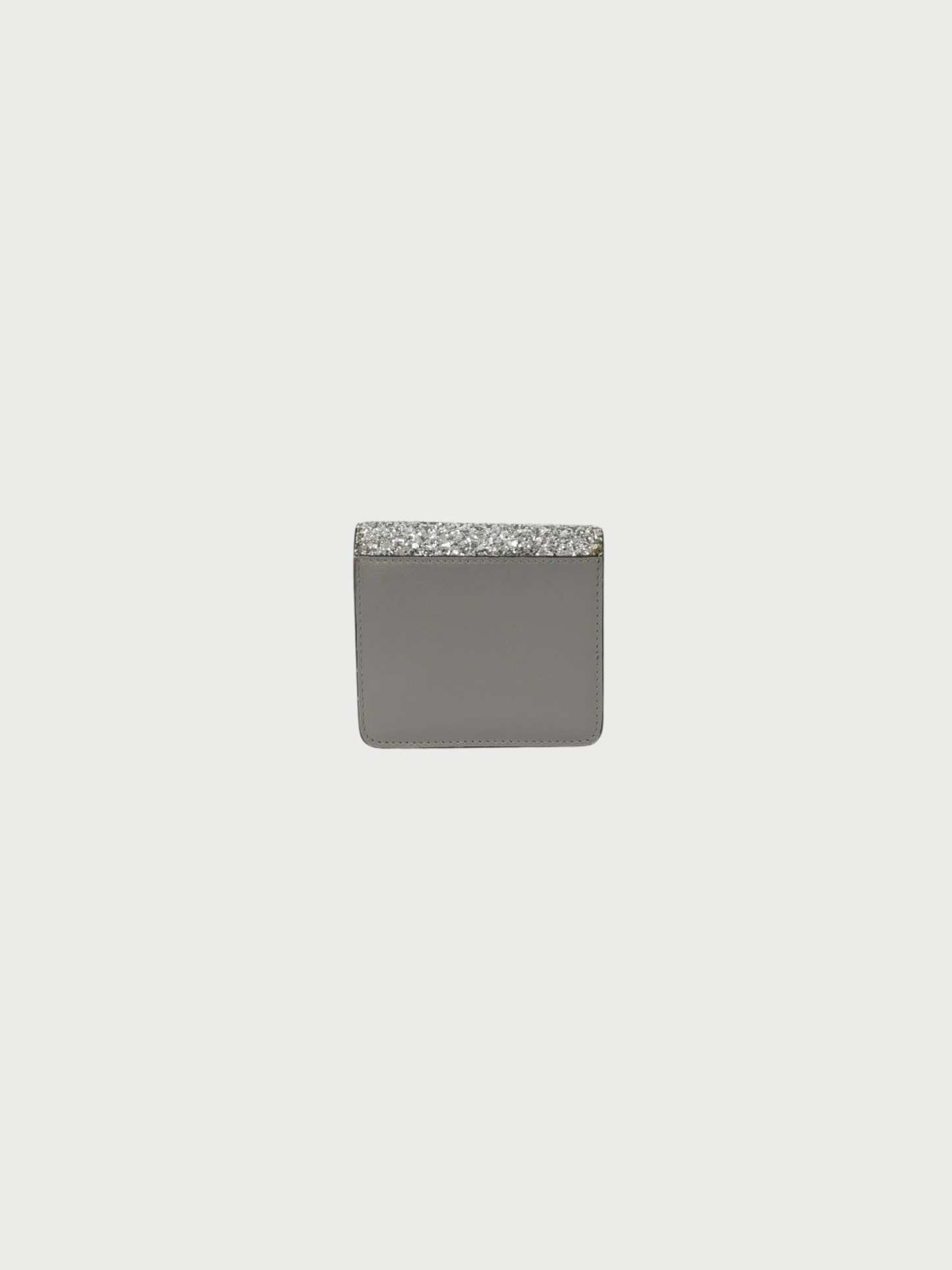 Maison Margiela 2000s Silver Green Leather Sequin 4-Stitch Chain Wallet