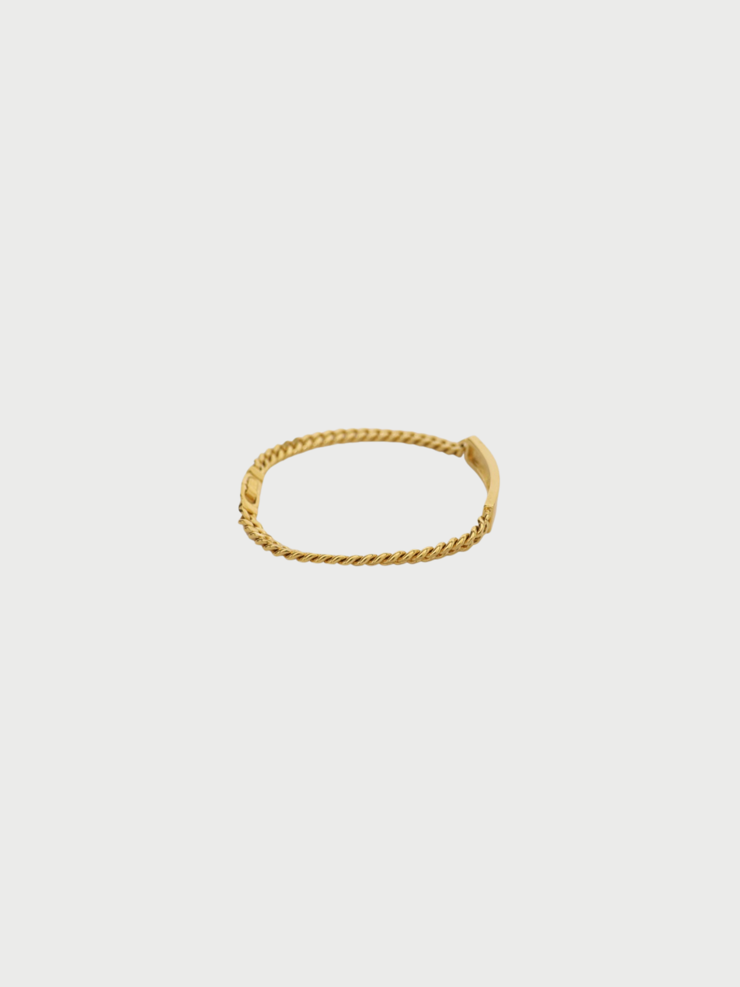 Christian Dior 2000s Gold Plated Metal Logo Plate Chain Bracelet