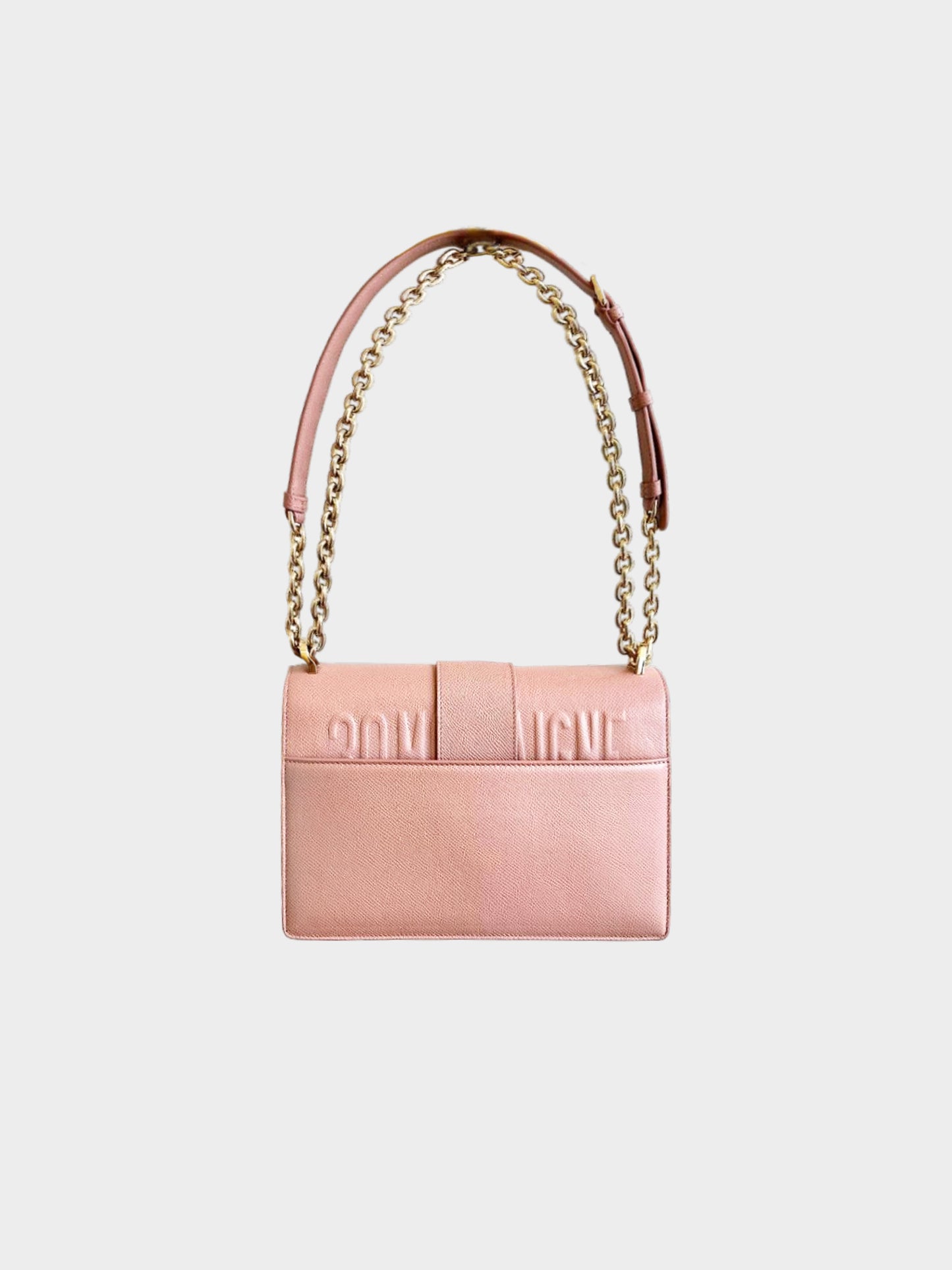 Christian Dior 2020 Blush Pink Grained Calfskin 30 Montaigne Flap Bag