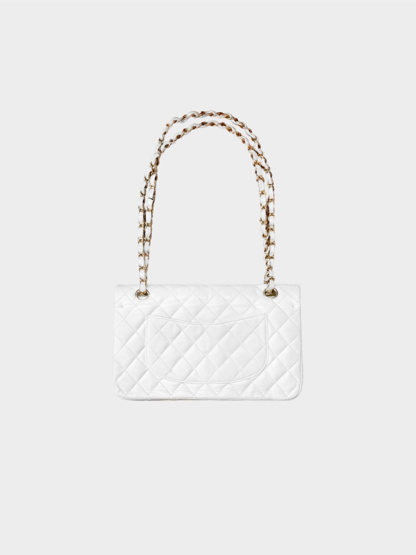 Chanel 2000s White Lambskin Leather Flap Bag