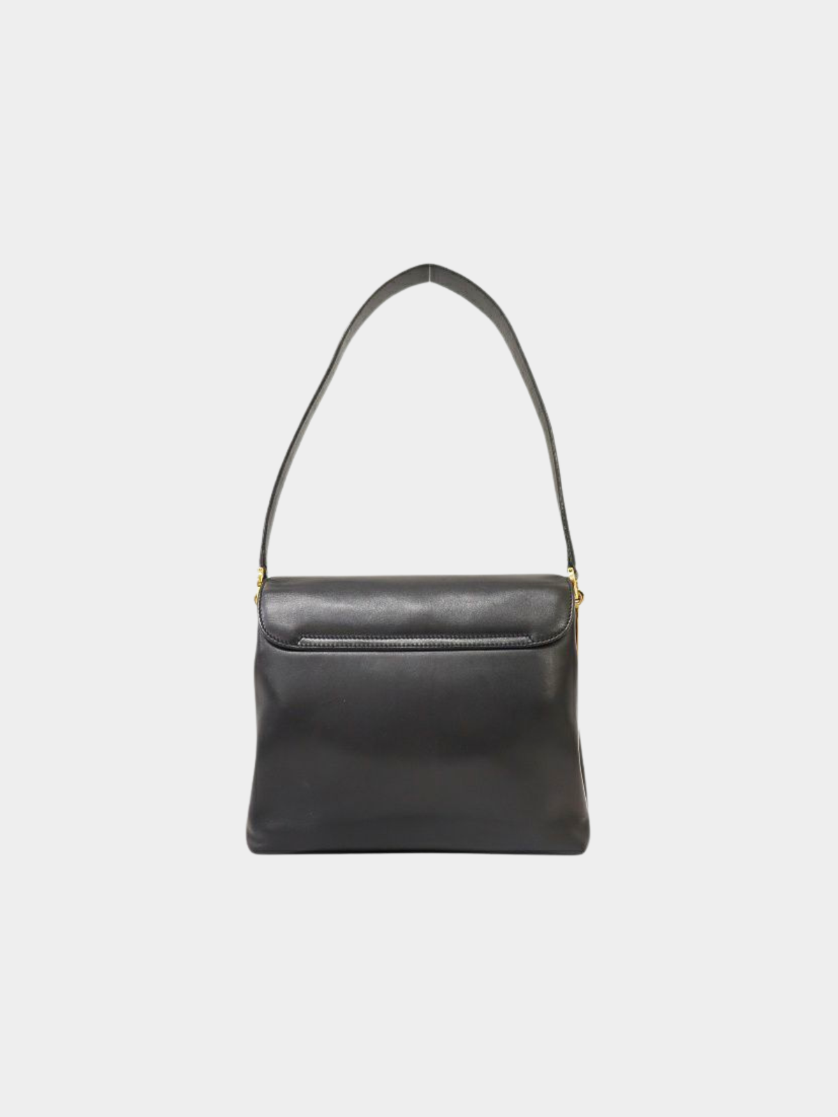 Salvatore Ferragamo 2000s Black Leather Logo Hardware One-Shoulder Bag