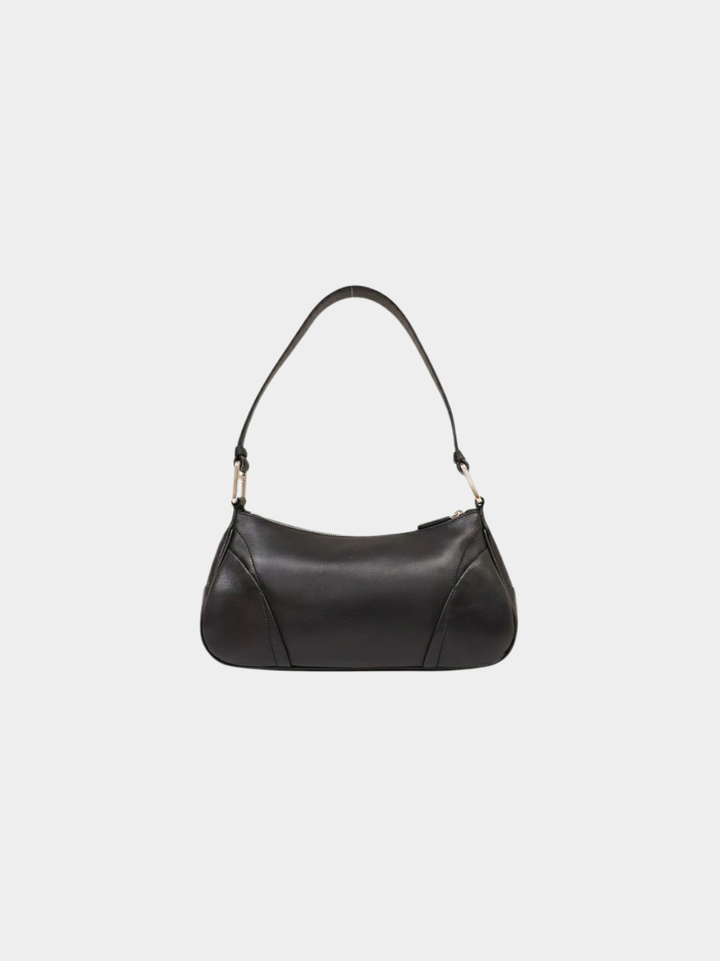 Prada 2000s Black Leather Logo Embossed One-Shoulder Bag