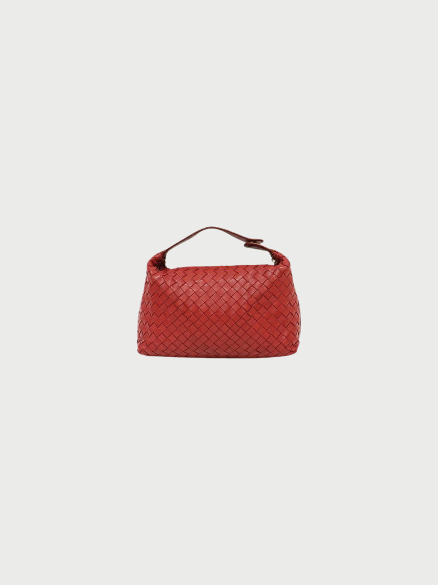 Bottega Veneta 2000s Red Leather Intrecciato Mini Handbag