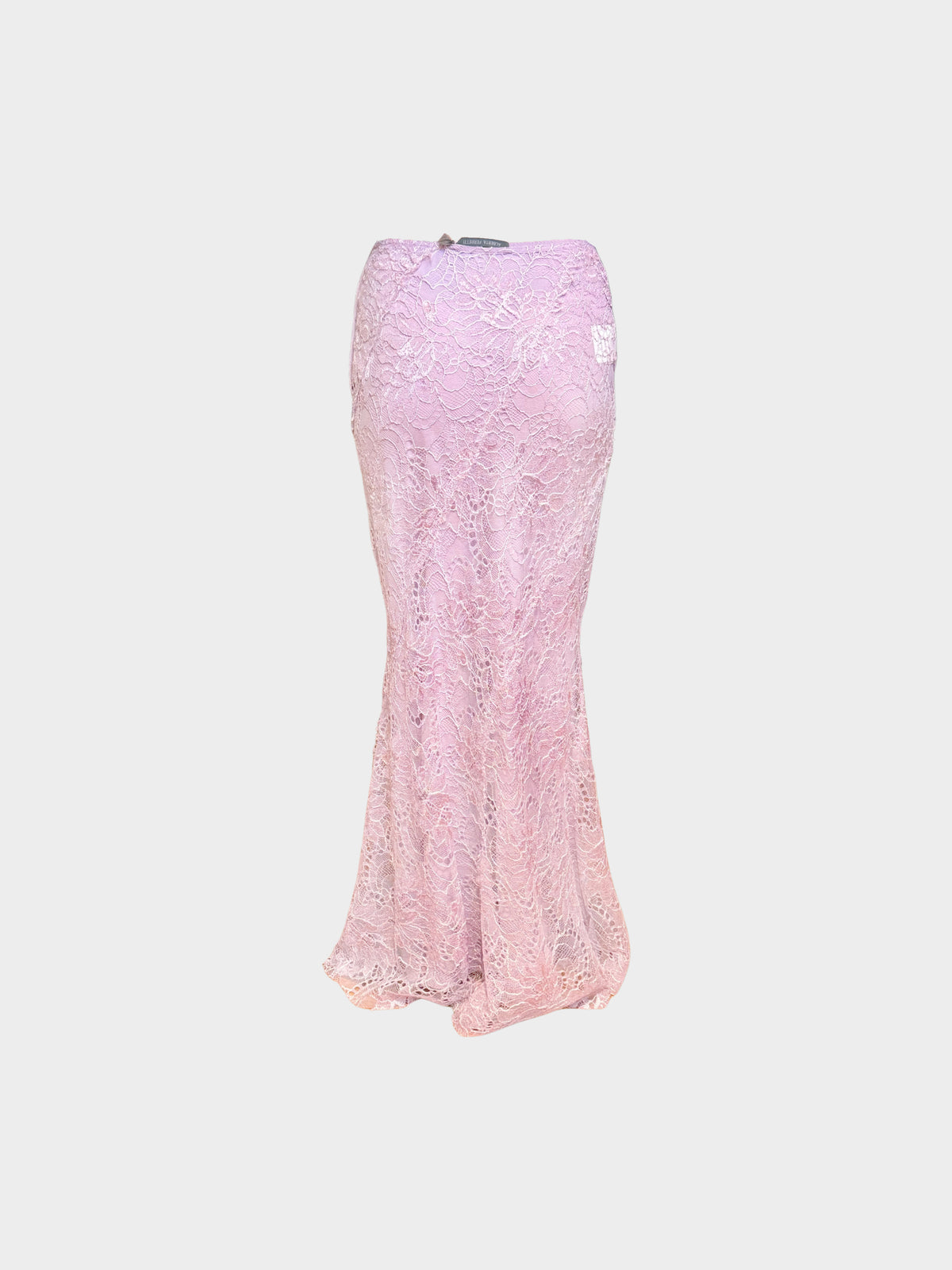Alberta Ferretti 2010s Pink Embroidered Lace Long Skirt