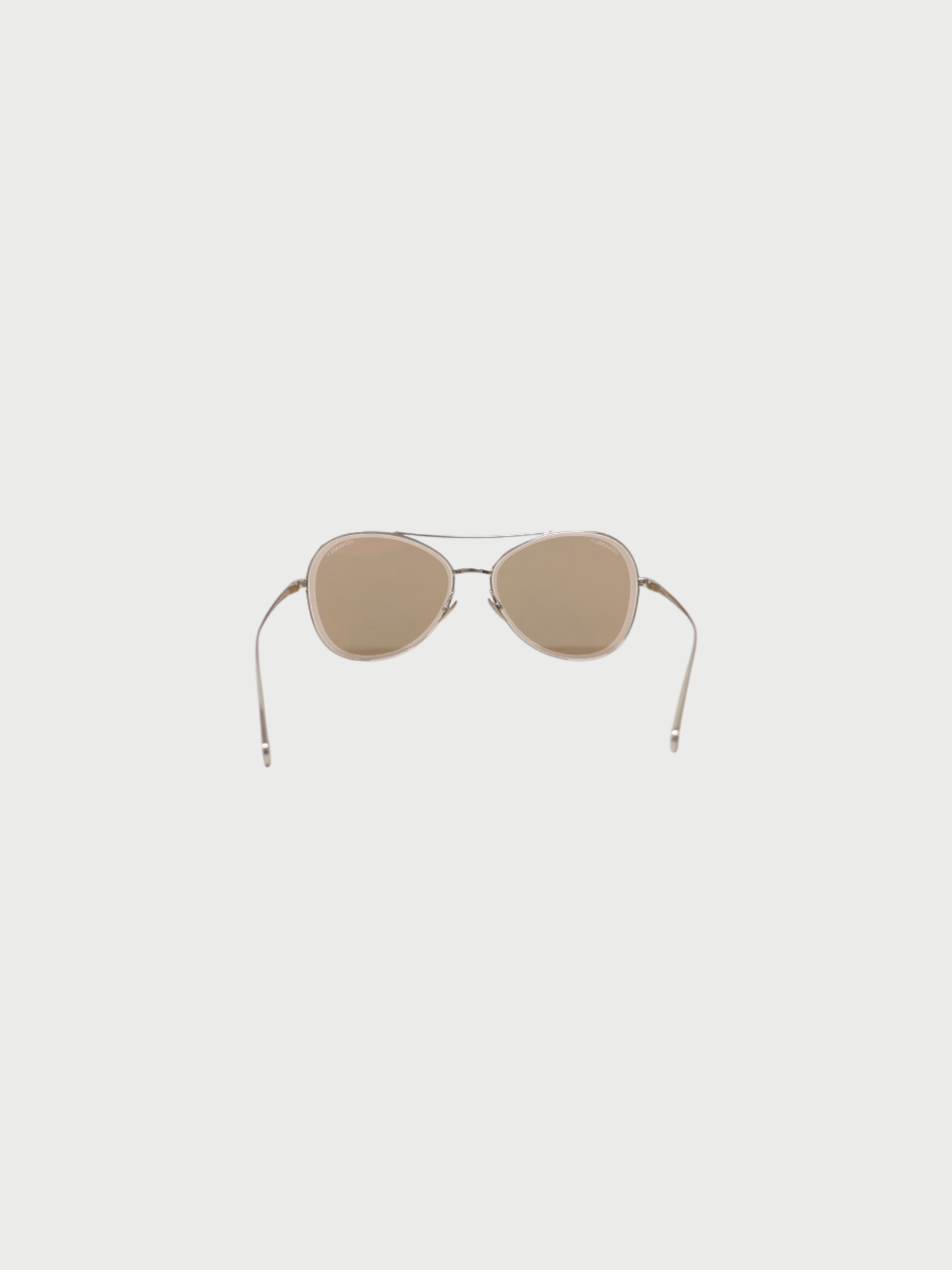 Chanel 2000s Silver Plated Metal COCO Sunglasses