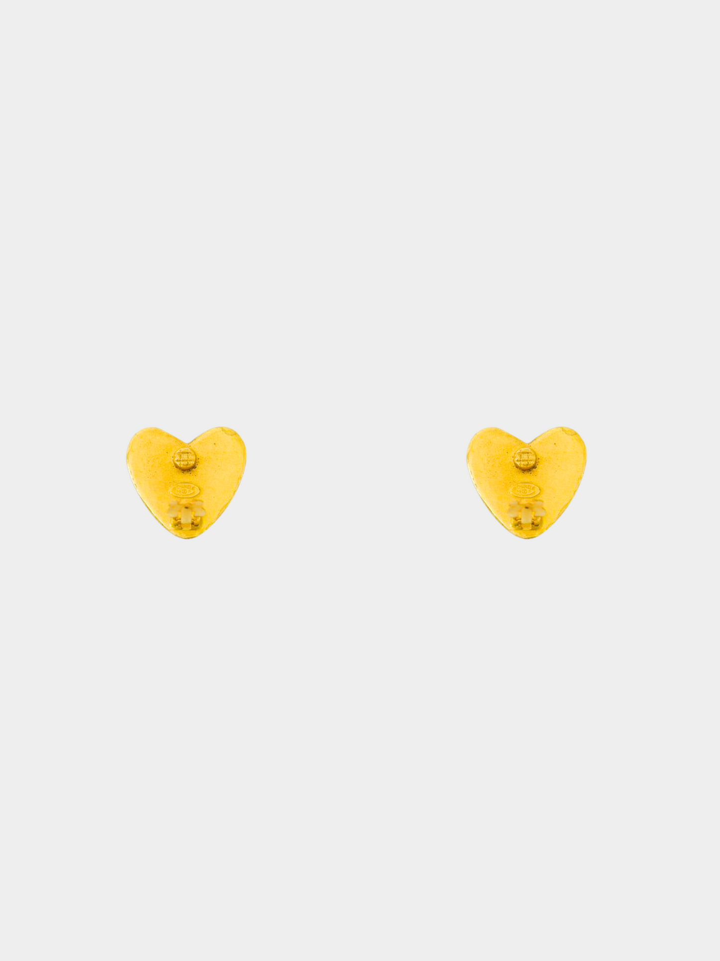 Chanel 2000s Gold Coco Heart Clip-on Earrings