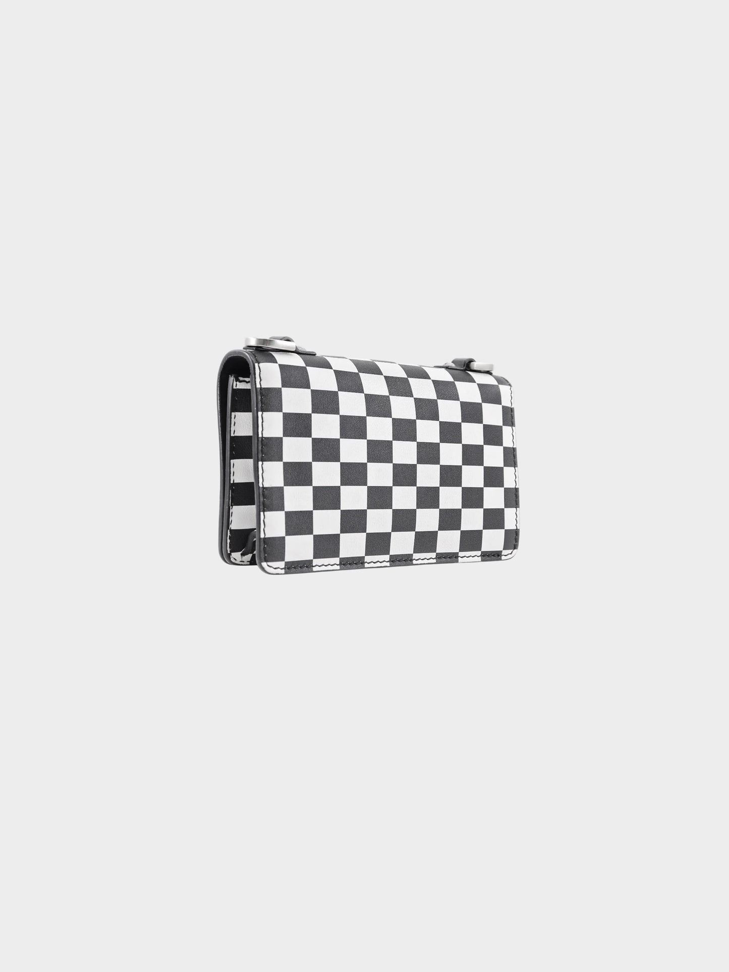 Christian Dior 2018 Black and White Calfskin Leather Checkered J'Adior Chain Flap Bag