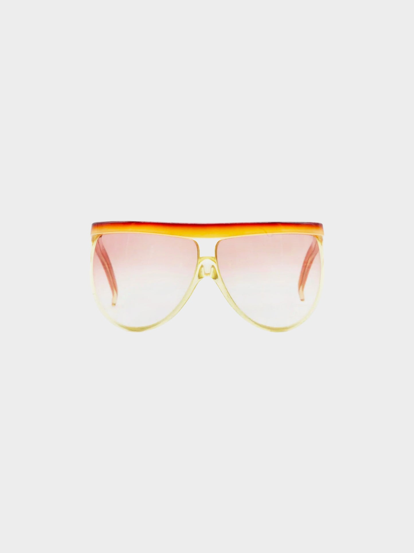 Courrèges 1970s Orange Gradient Oversized Sunglasses