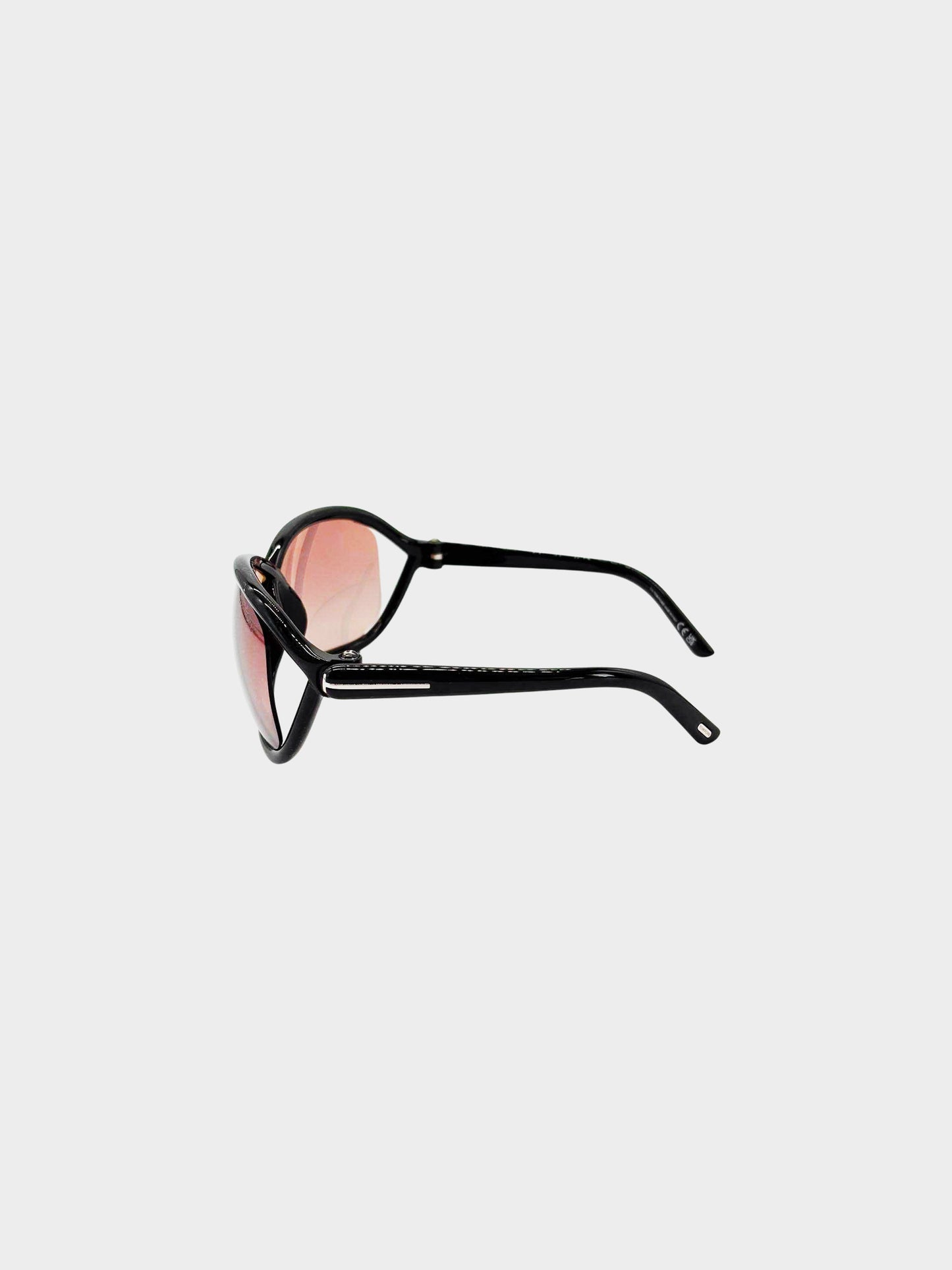 Tom Ford 2000s Black and Pink Fernanda TF1069 Butterfly Sunglasses