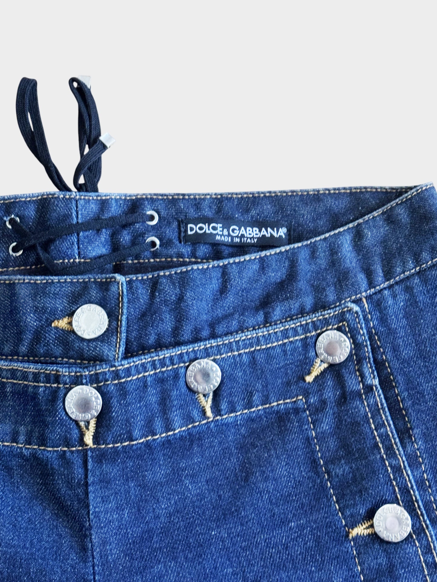 Dolce and Gabbana SS 2003 Dark-washed Denim Pants with Buttons