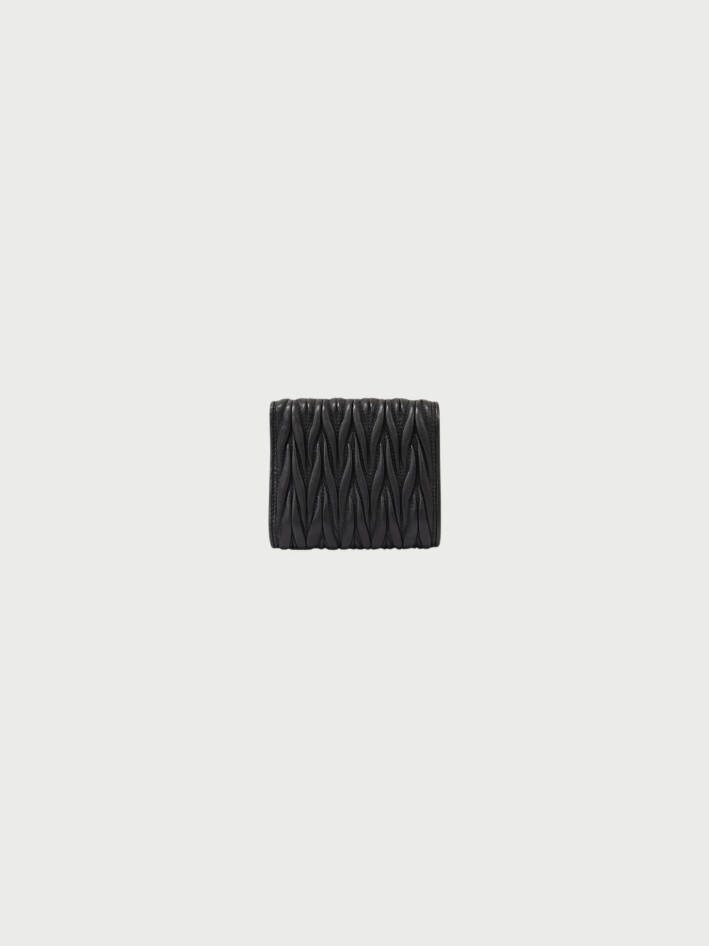 Miu Miu 2020s Black Leather Matelassé Wallet