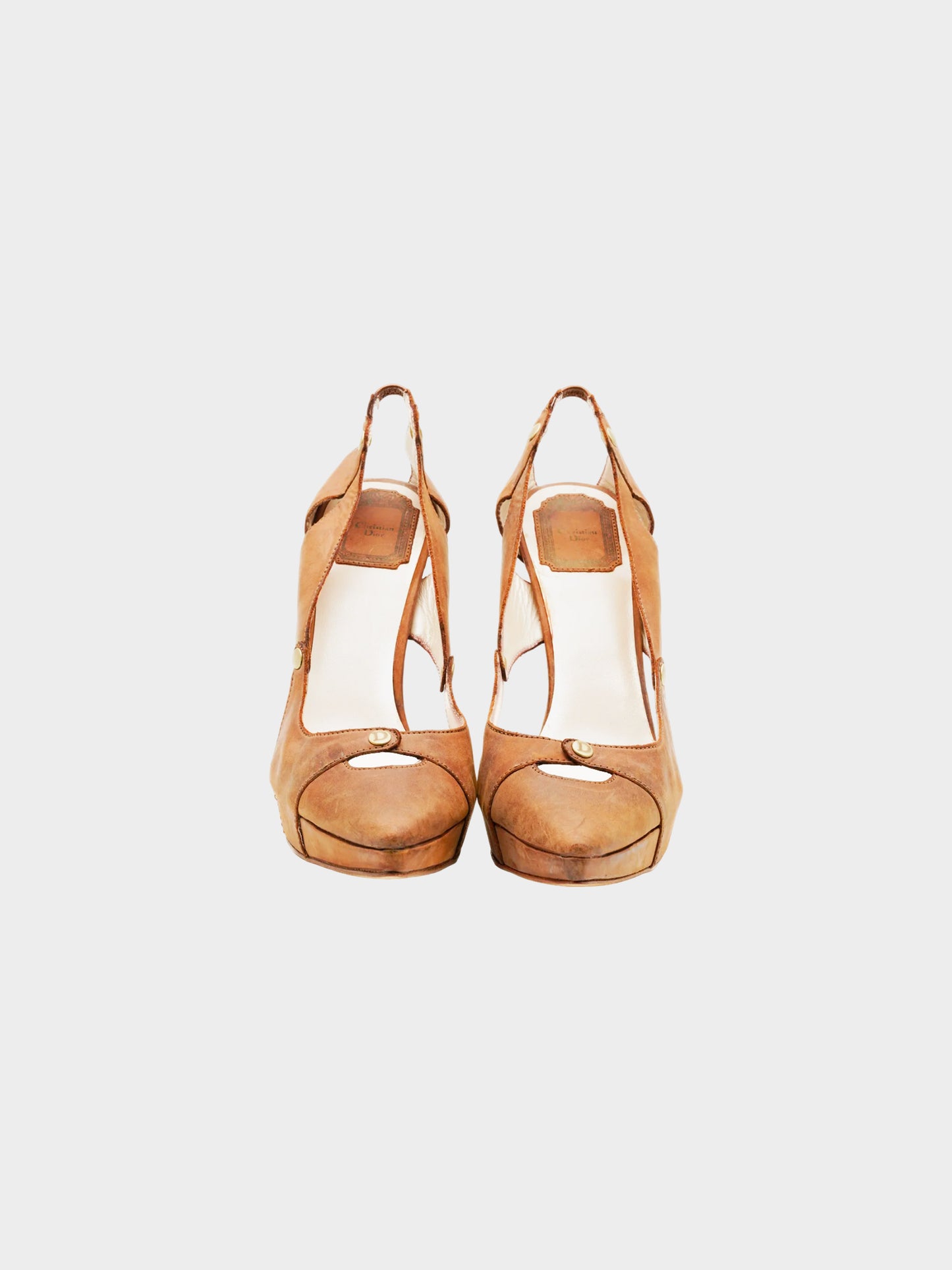 Christian Dior by John Galliano SS 2007 Runway Brown Leather Platform Pumps
