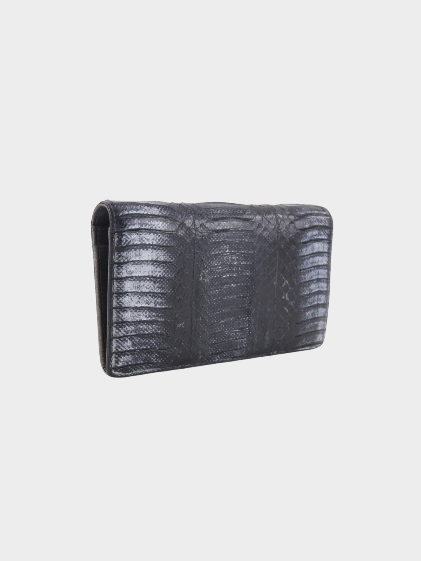 Chanel 2010s Gray Python COCO Mark Wallet