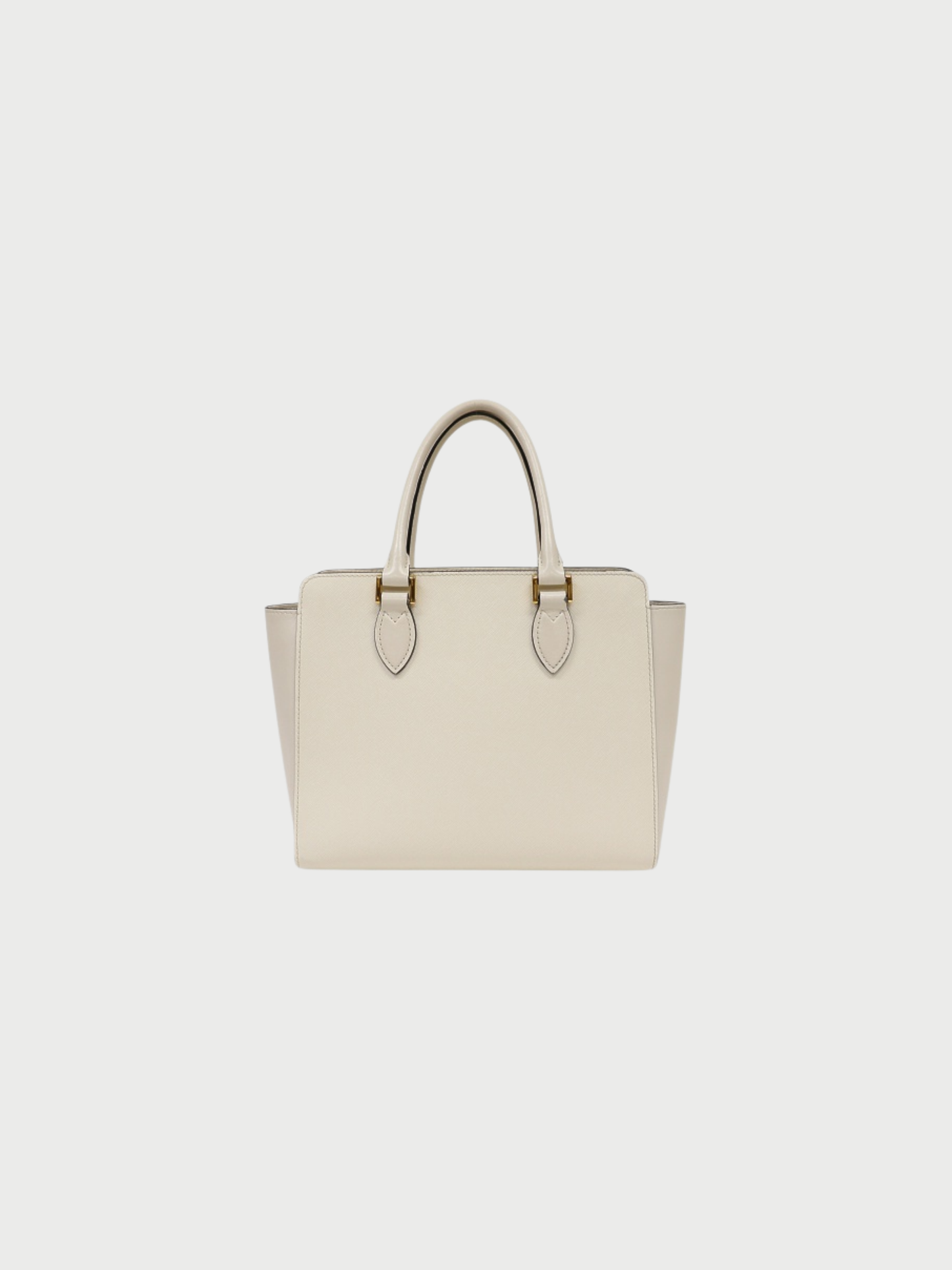 Prada 2010s White Saffiano Leather Logo Hardware 2Way Bag
