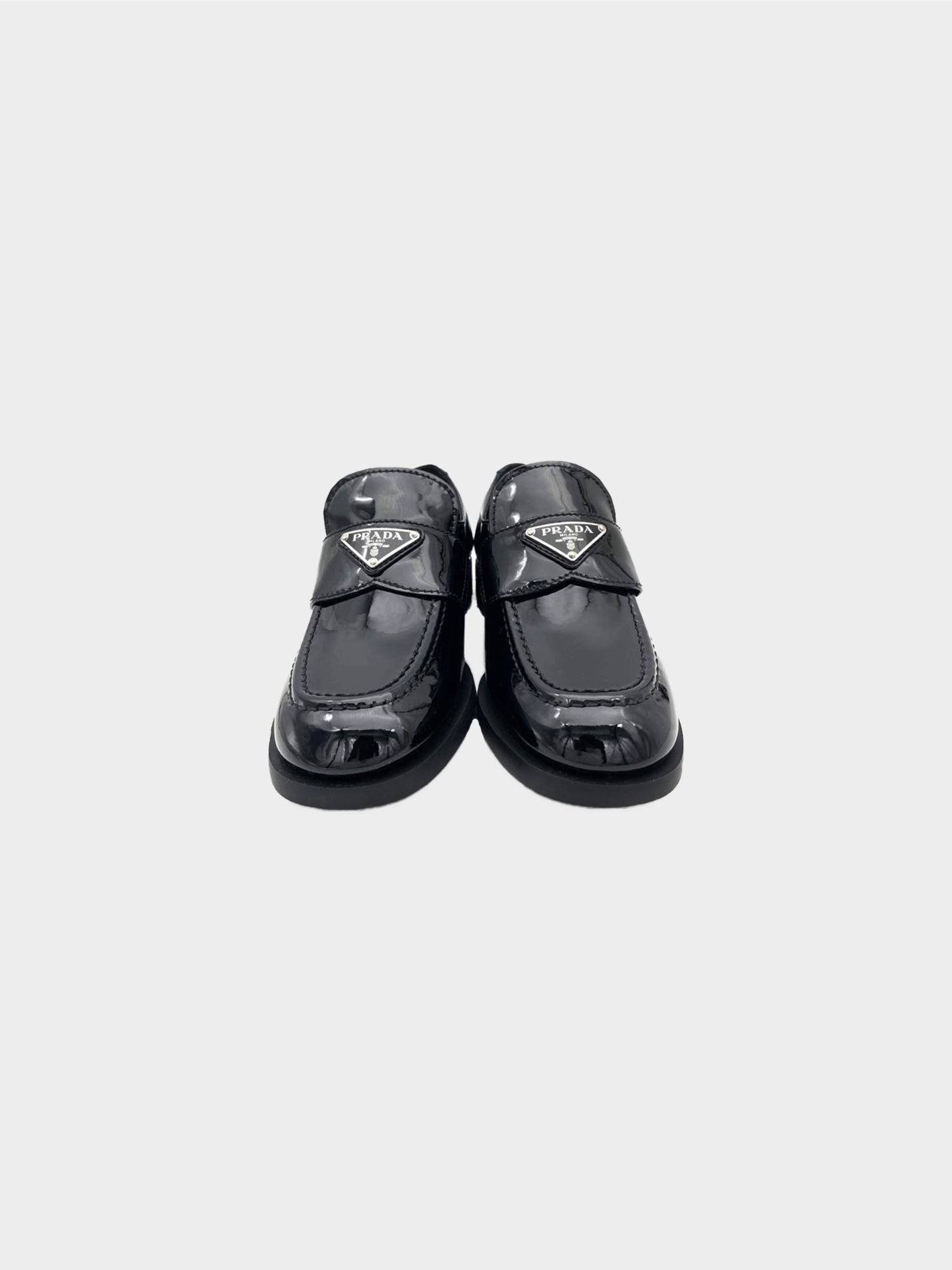 Prada 2020s Black Chocolate Patent Leather Loafer