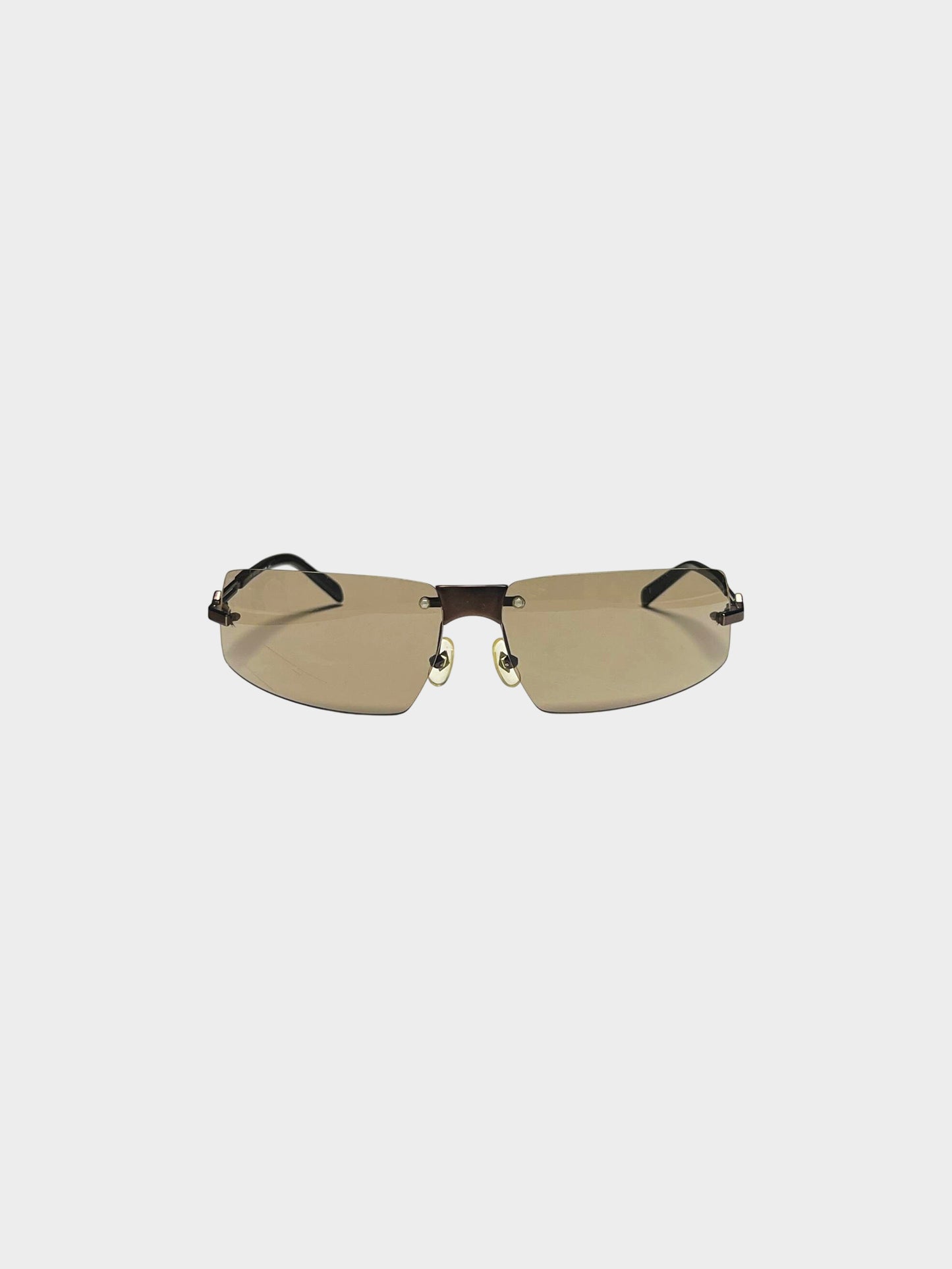 Jean Paul Gaultier 1990s Brown Rectangular Sunglasses