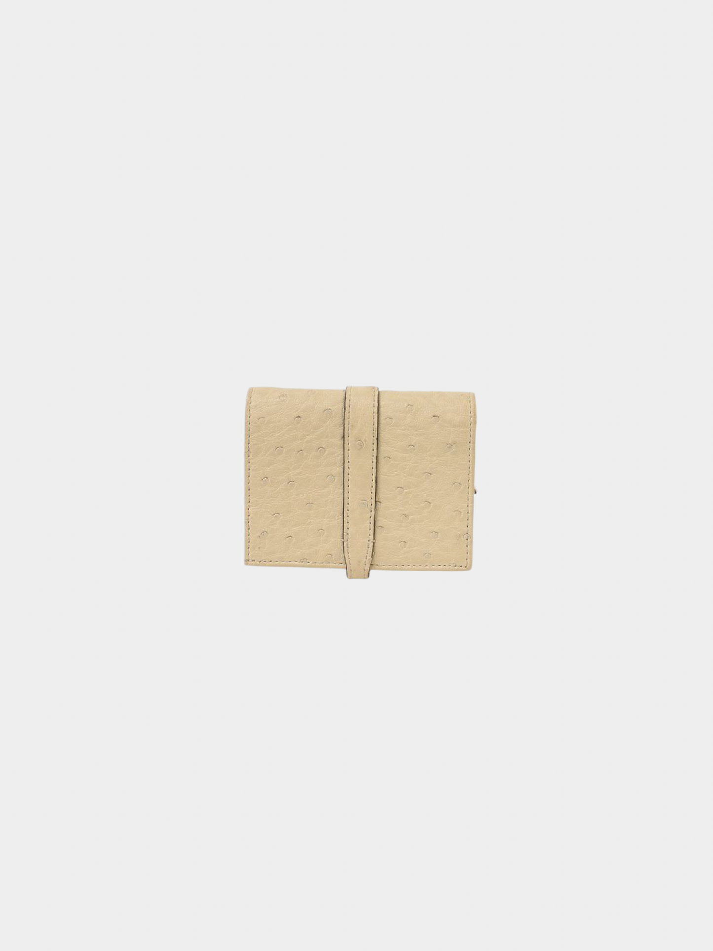 Gucci 2000s Ivory Ostrich Jackie 1961 Mini Wallet