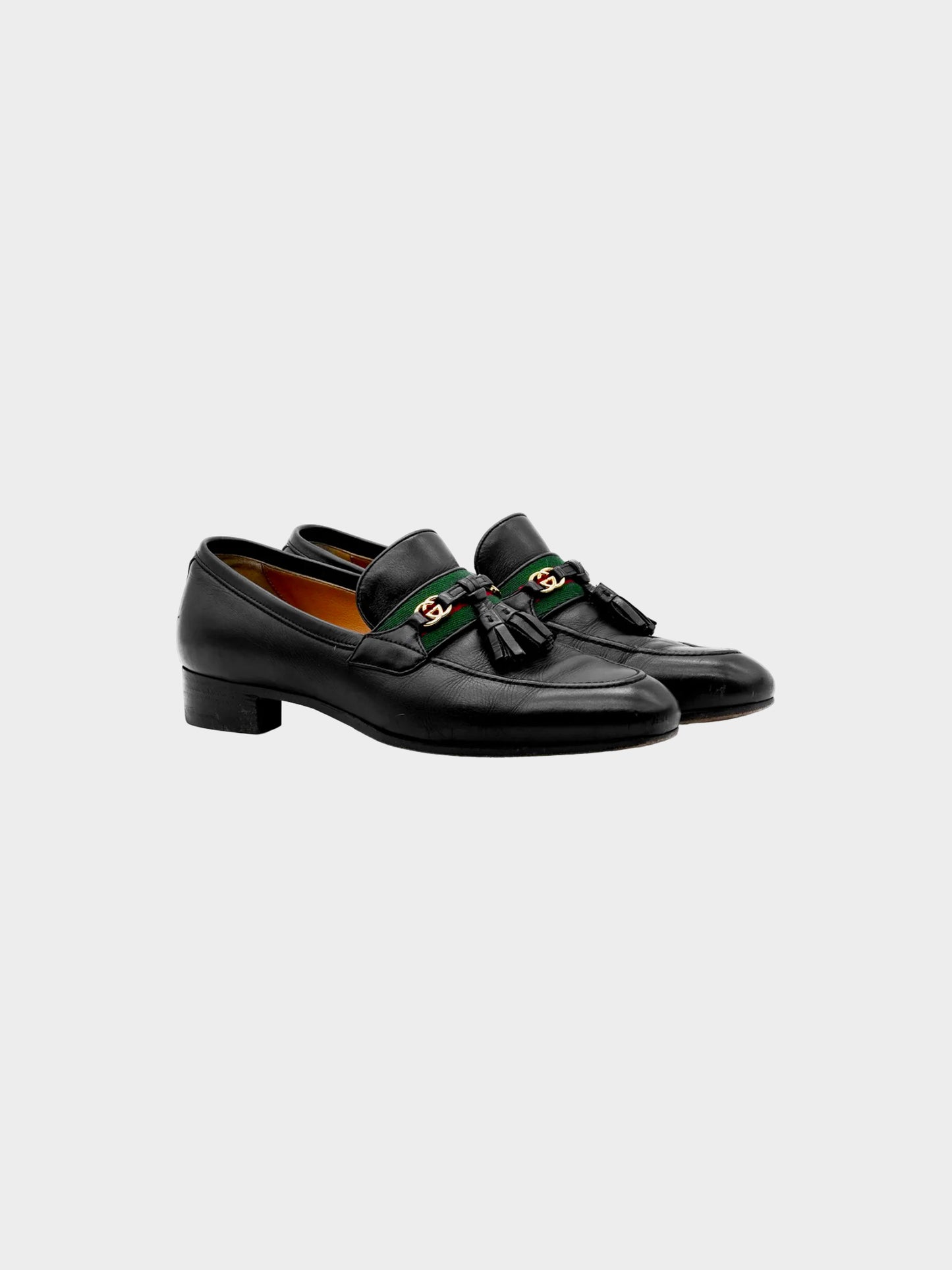 Gucci 2000s Black Leather Loafers with Tassels