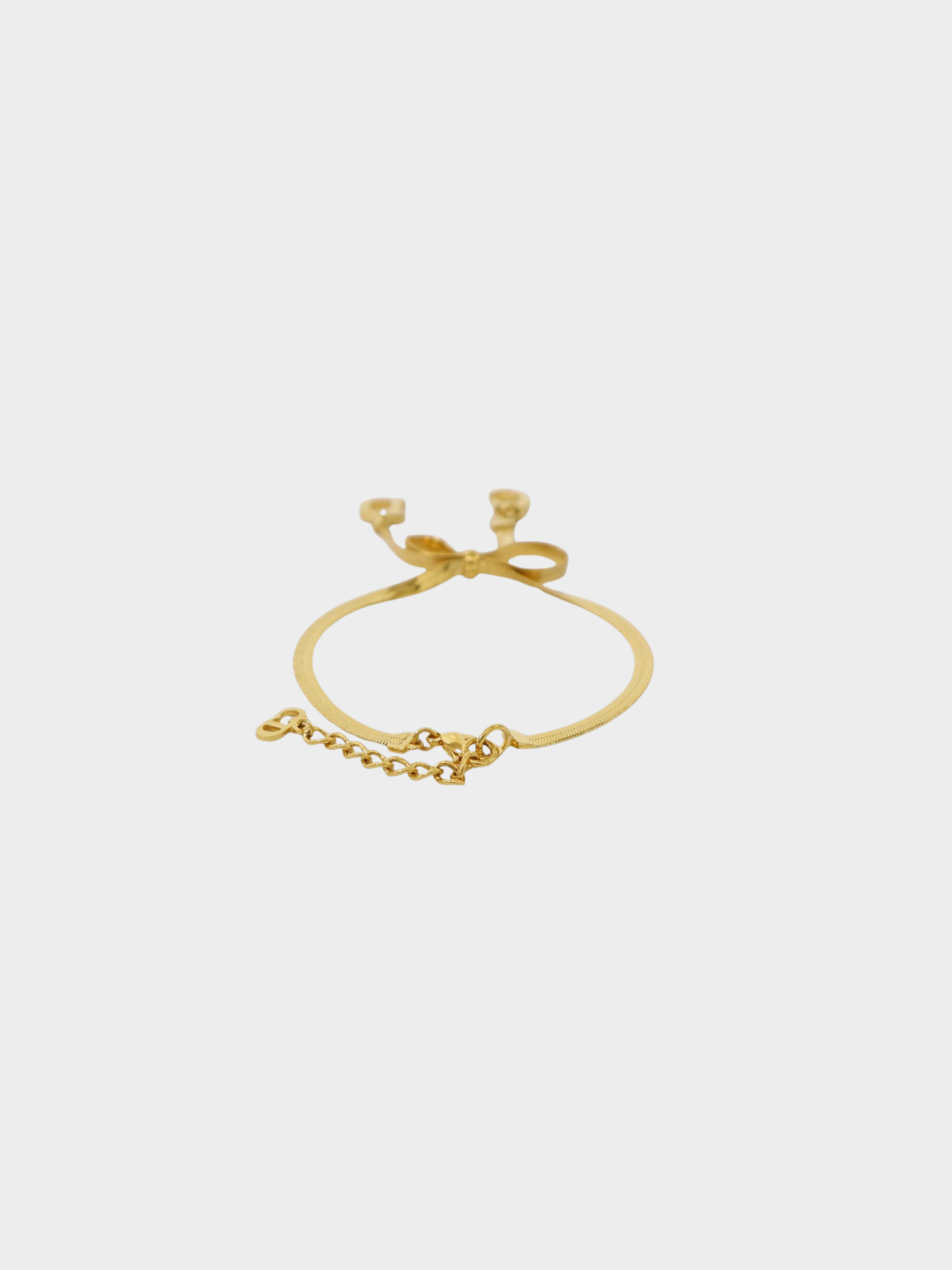 Christian Dior 2000s Gold Plated Metal CD Ribbon Bracelet