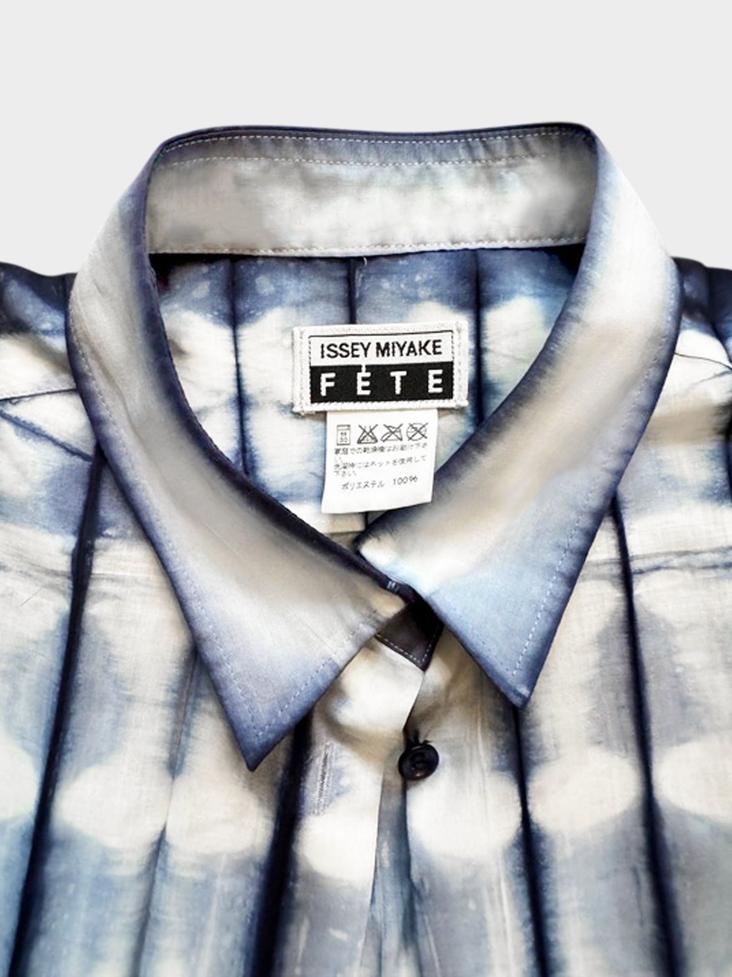 Issey Miyake Fete 2000s Gradient Blue Stripe Button-up Shirt