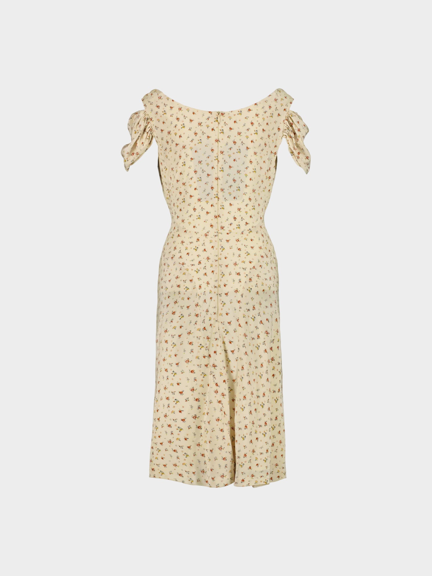 Vivienne Westwood 2000s Beige Floral Liberty Pattern Silk Dress