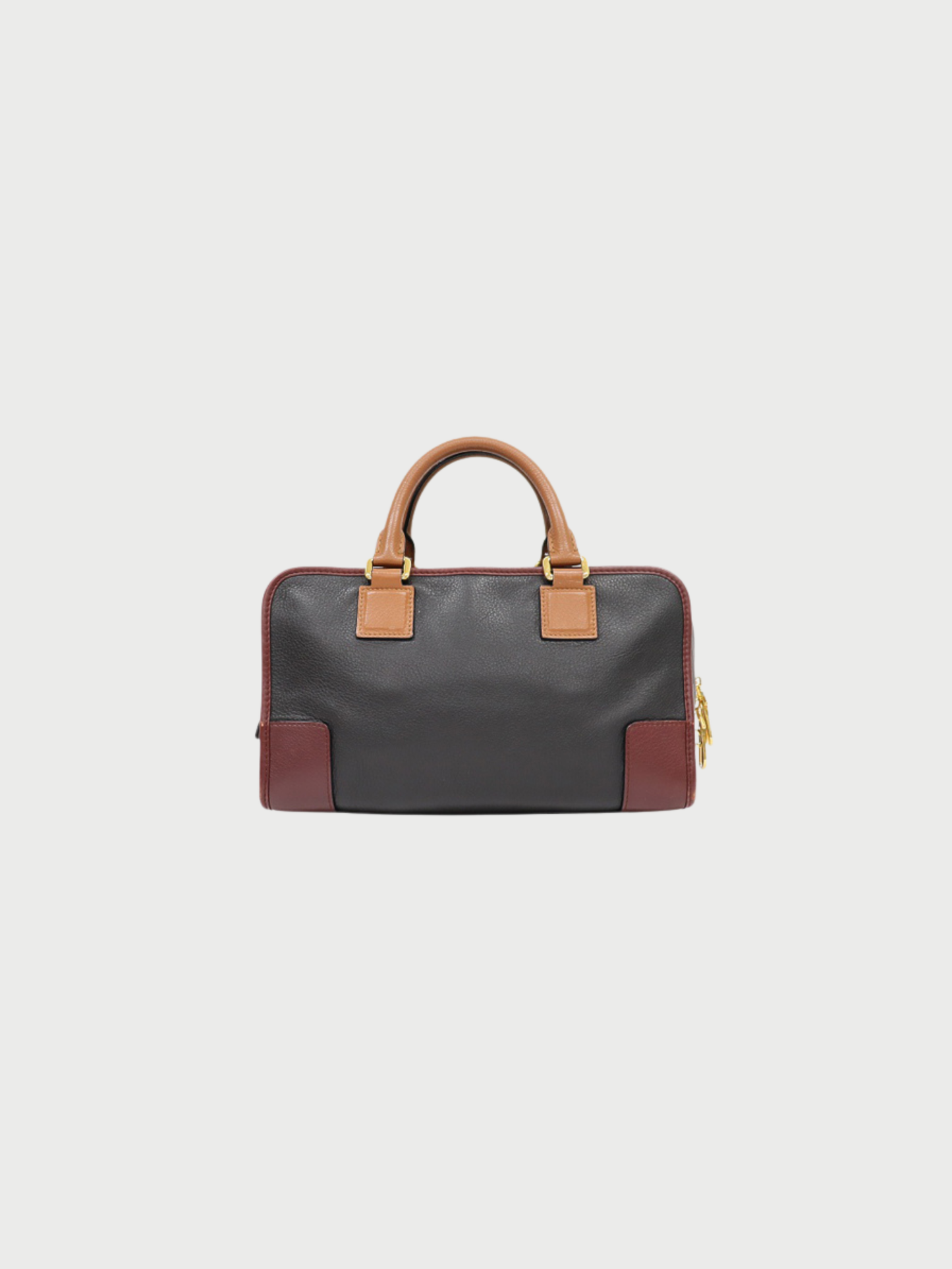 Loewe 2000s Black Bordeaux Brown Leather Amazona 28 Bag