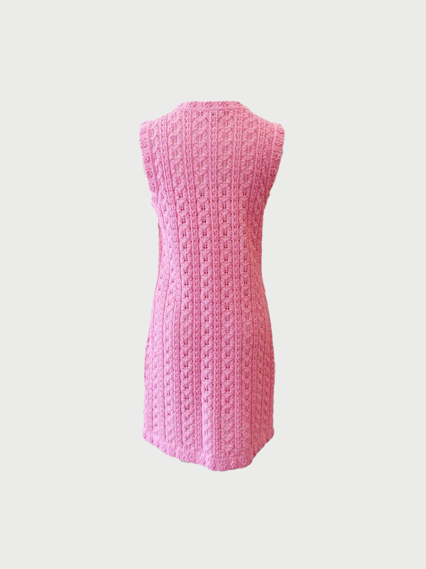 Chanel 2024 Pink Cotton Knit Four Pocket Dress